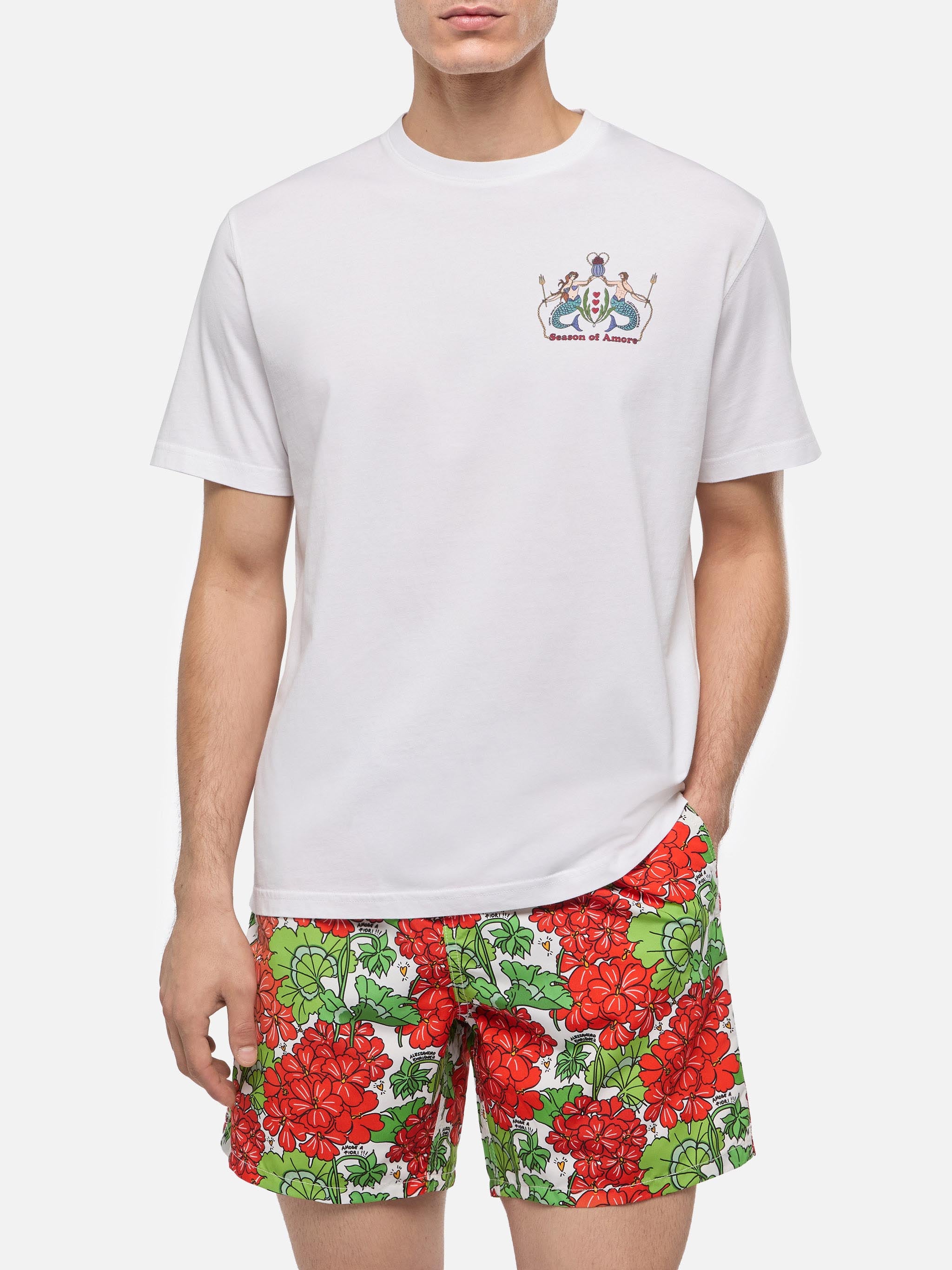 mc2-saint-barth-t-shirt-man-cotone-bianca-stampa-season-of-amore-special-edition image 2