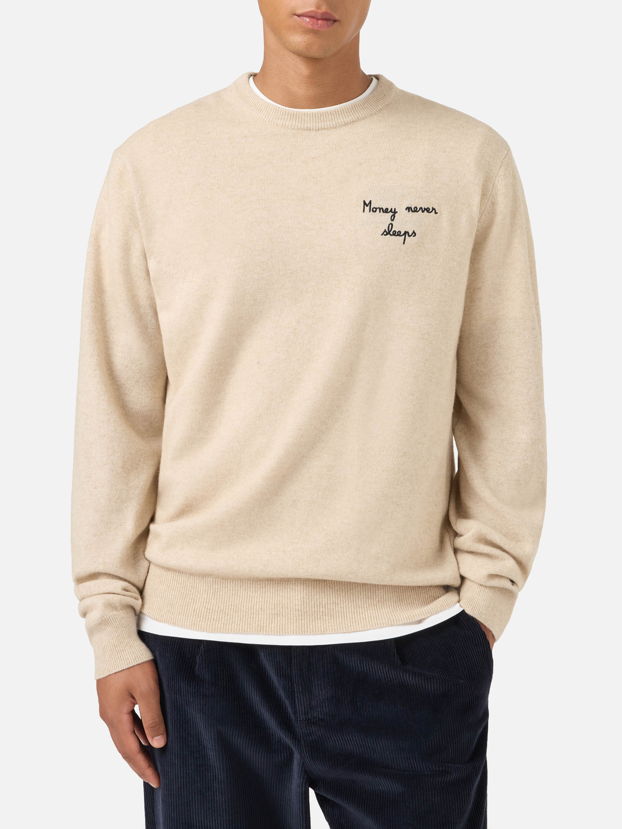 mc2-saint-barth-heron-light-maglione-uomo-beige-ricamo-wall-street image 2