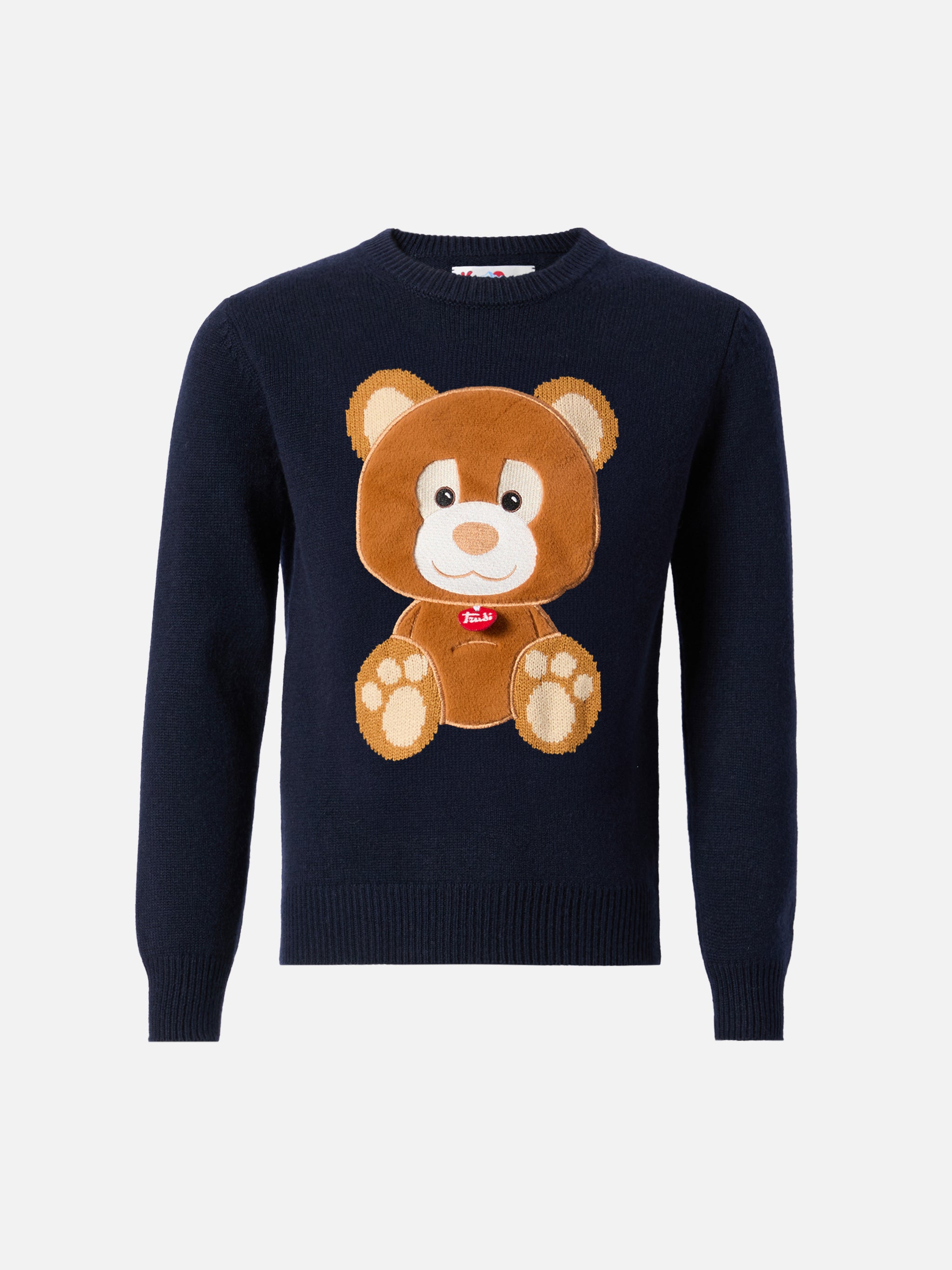 mc2-saint-barth-douglas-girocollo-bimbo-cashmere-blu-orso-trudi image 1