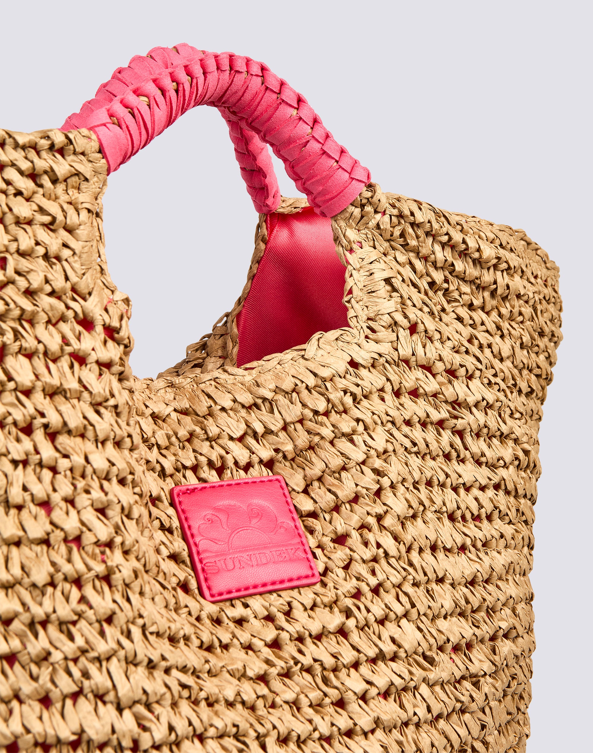 sundek-goldenwave-maxi-borsa-mare-paper-straw-intrecciata-con-zip image 3