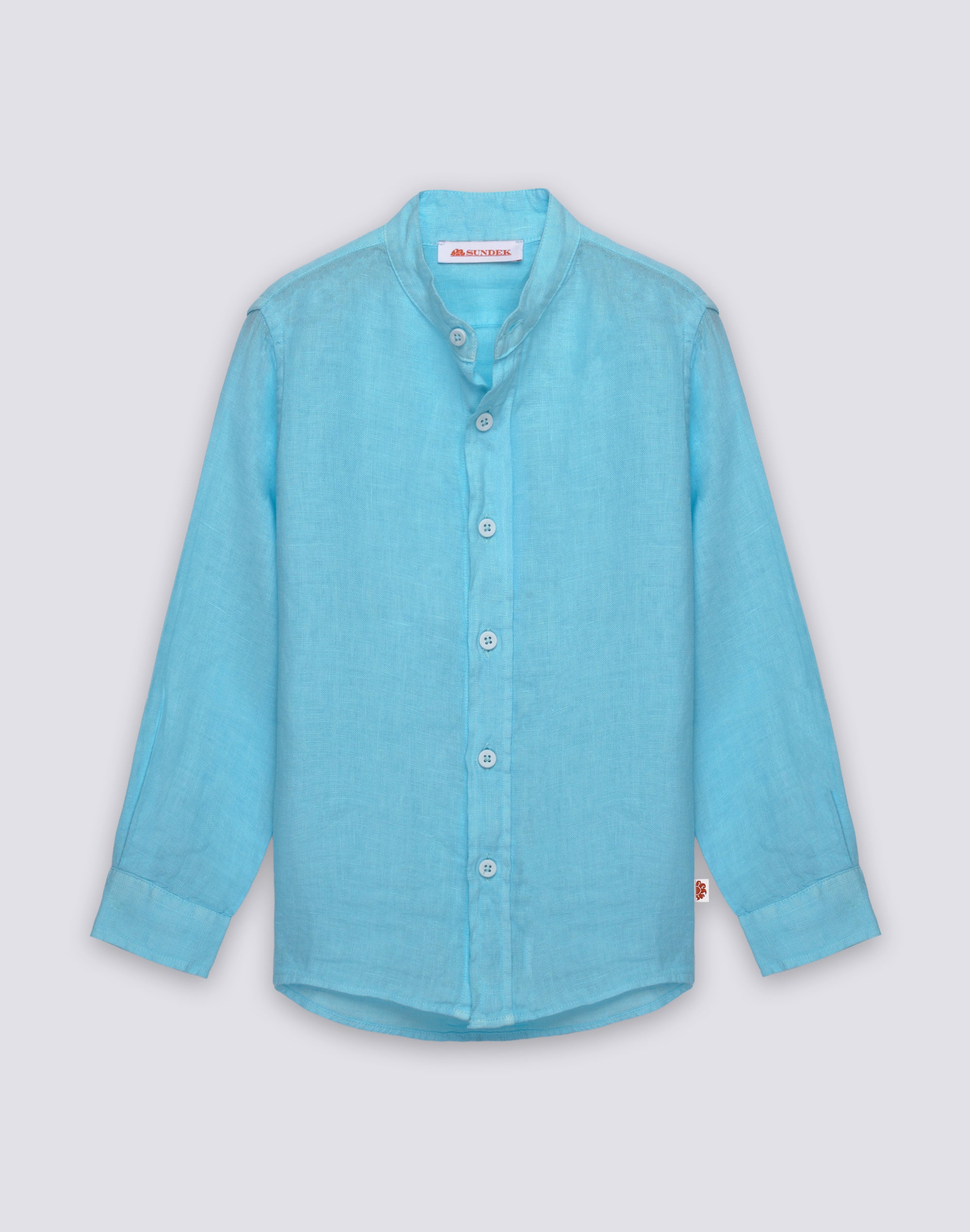 sundek-camicia-bambino-manica-lunga-in-lino-con-colletto-alla-coreana image 1