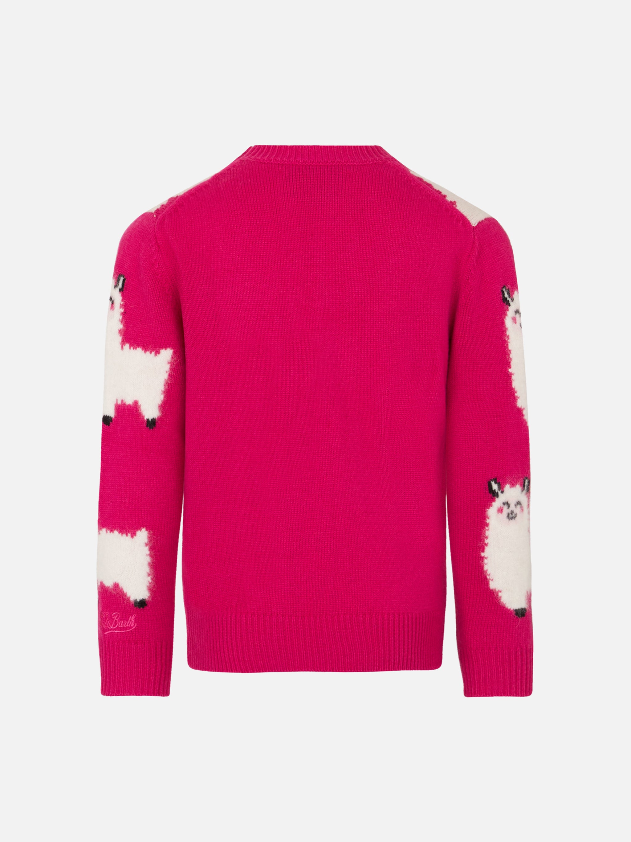 mc2-saint-barth-danya-maglione-bambina-girocollo-l-amour-fucsia image 3
