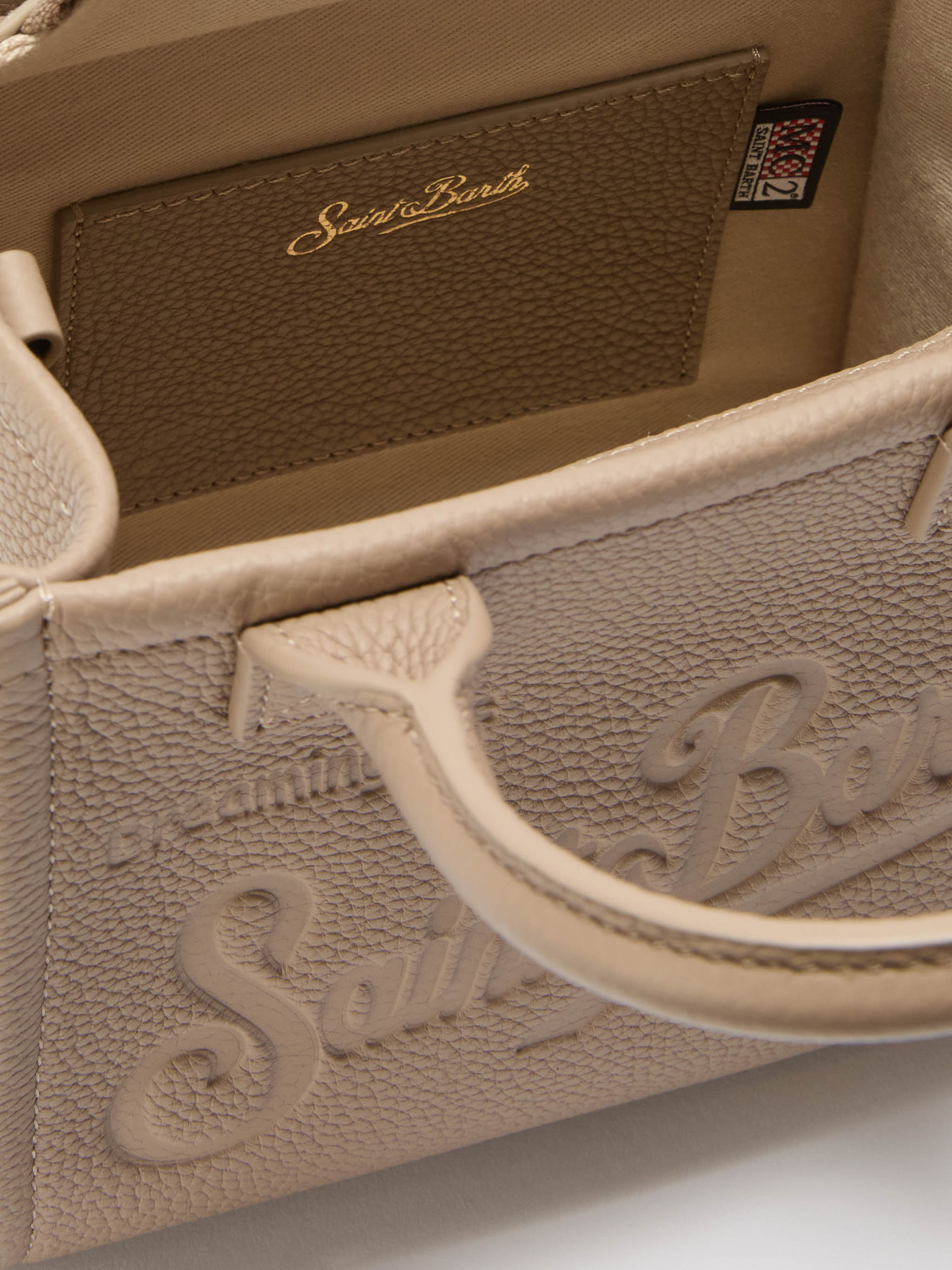 mc2-saint-barth-vanity-bag-mini-borsa-a-spalla-in-pelle-martellata-nocciola image 5