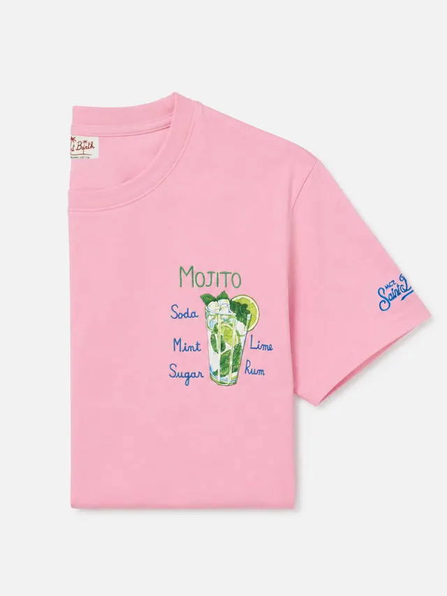 t-shirt-uomo-mc2-saint-barth-con-stampa-mojito-in-cotone-rosa image 1