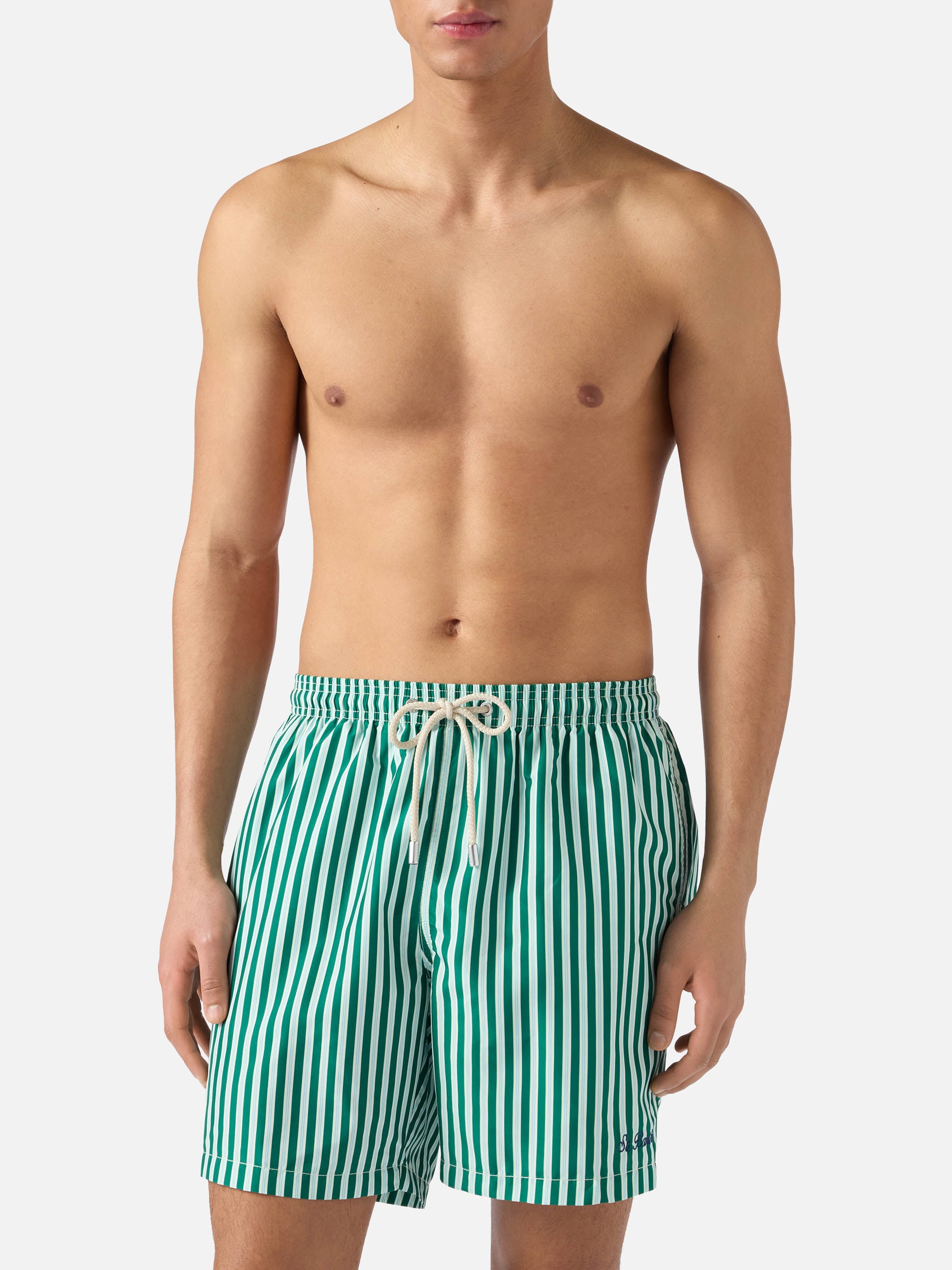 mc2-saint-barth-costume-mare-lighting-verde-righe-ricamo-st-barth-uomo image 3