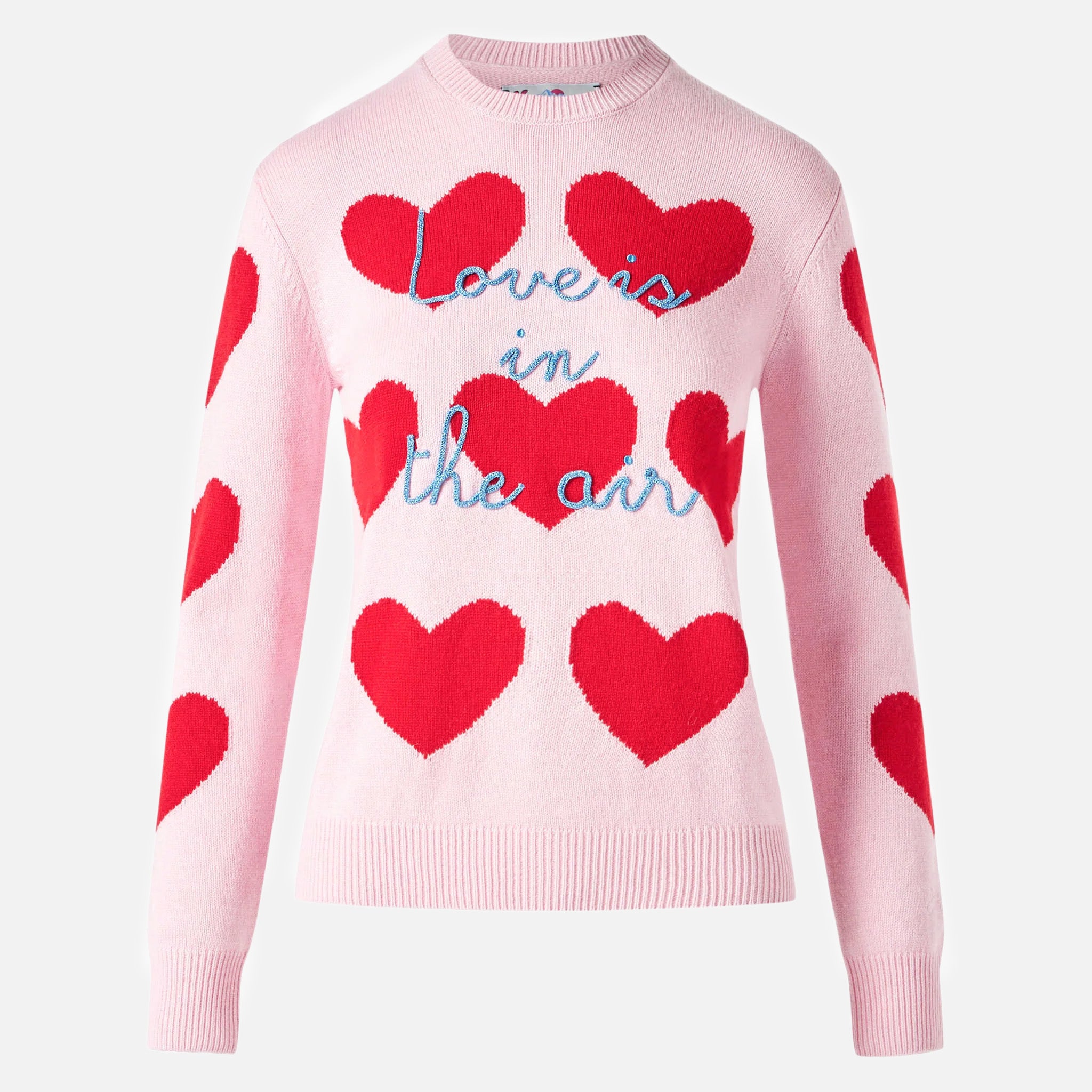 mc2-saint-barth-new-queen-maglia-donna-in-jacquard-rosa-con-cuori-e-ricamo image 4