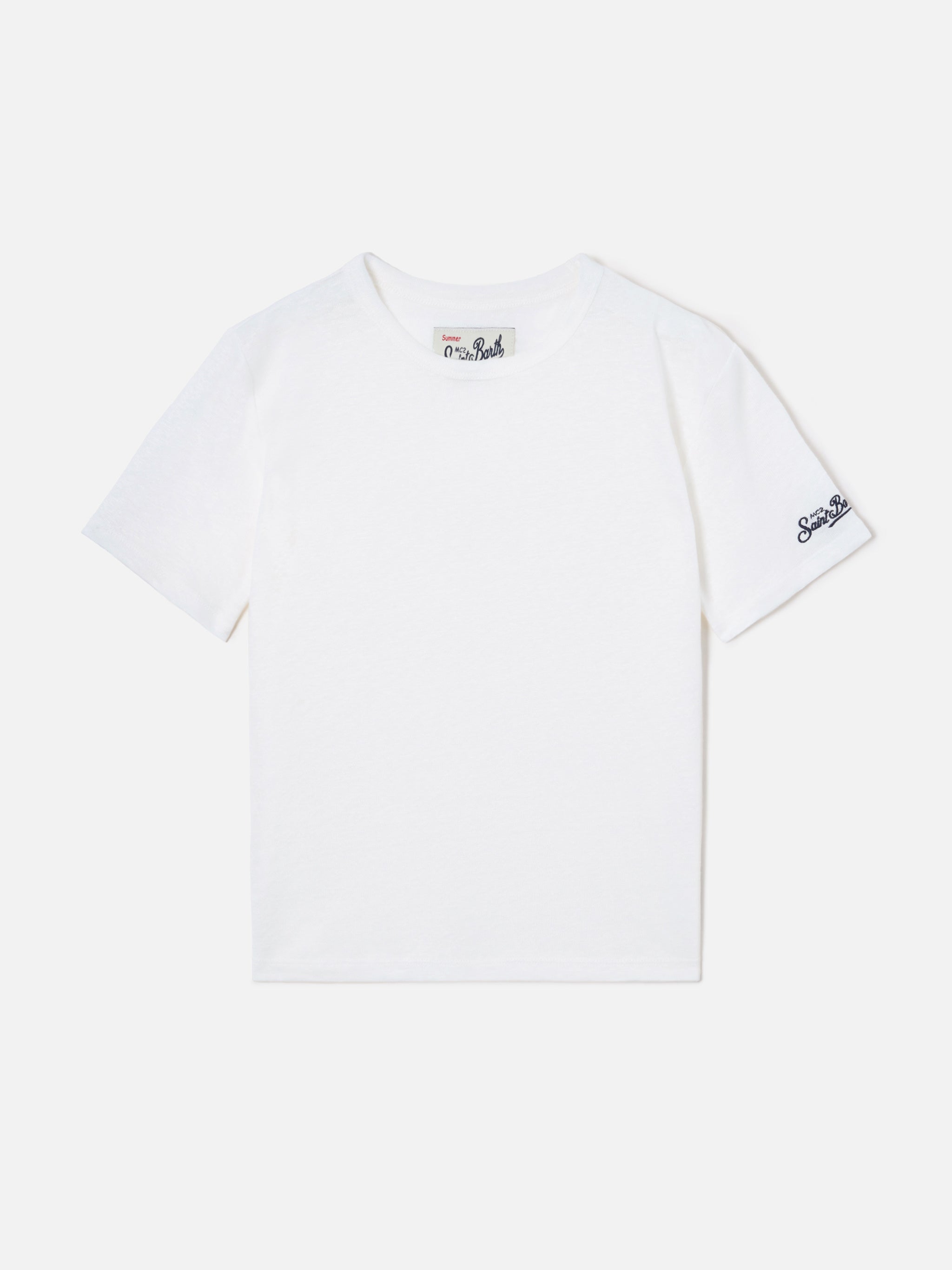 mc2-saint-barth-t-shirt-alex-da-bambino-in-puro-lino-bianco image 1
