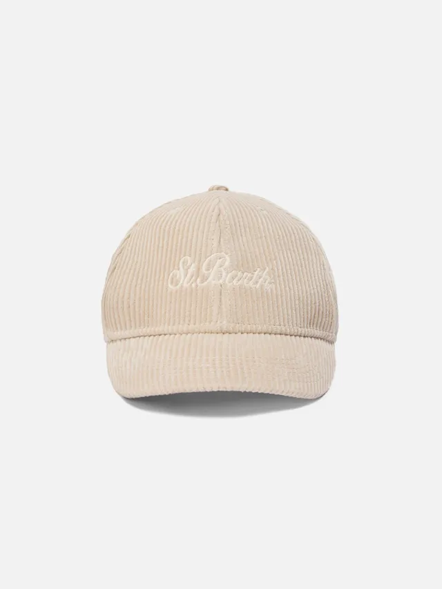 mc2-saint-barth-cappello-baseball-corduroy-in-velluto-beige image 1