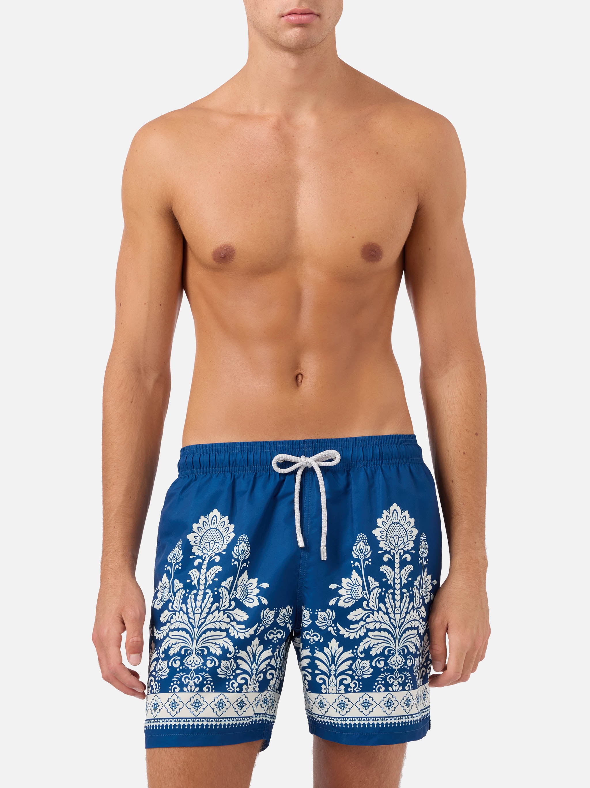 mc2-saint-barth-gustavia-costume-mare-uomo-blu-stampa-floreale-ornamentale image 3