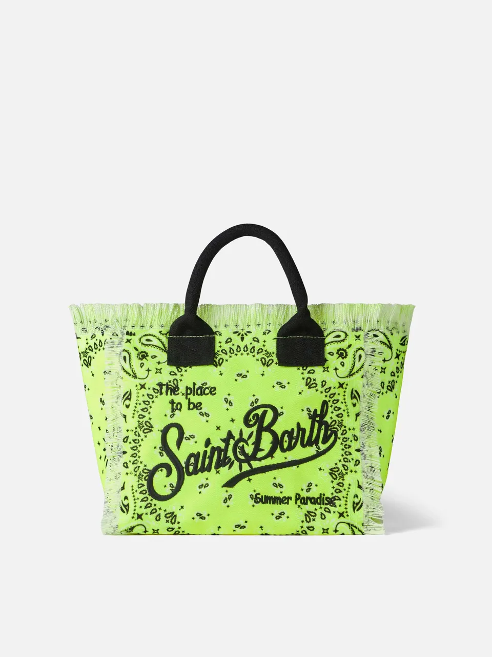 borsa-a-mano-mc2-saint-barth-colette-giallo-fluo-con-stampa-bandana image 1