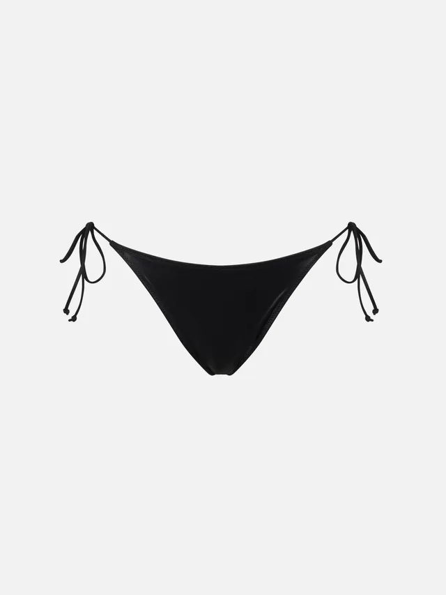 mc2-saint-barth-slip-bikini-donna-marielle-nero-lamina-con-laccetti image 1