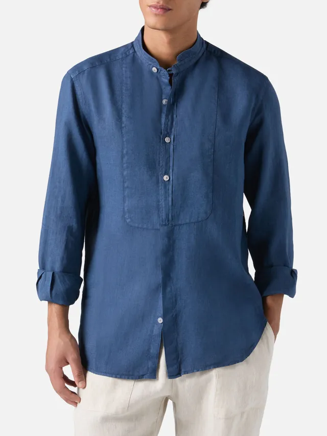 mc2-saint-barth-camicia-pierre-in-chambray-tinto-in-capo-blu-navy image 1
