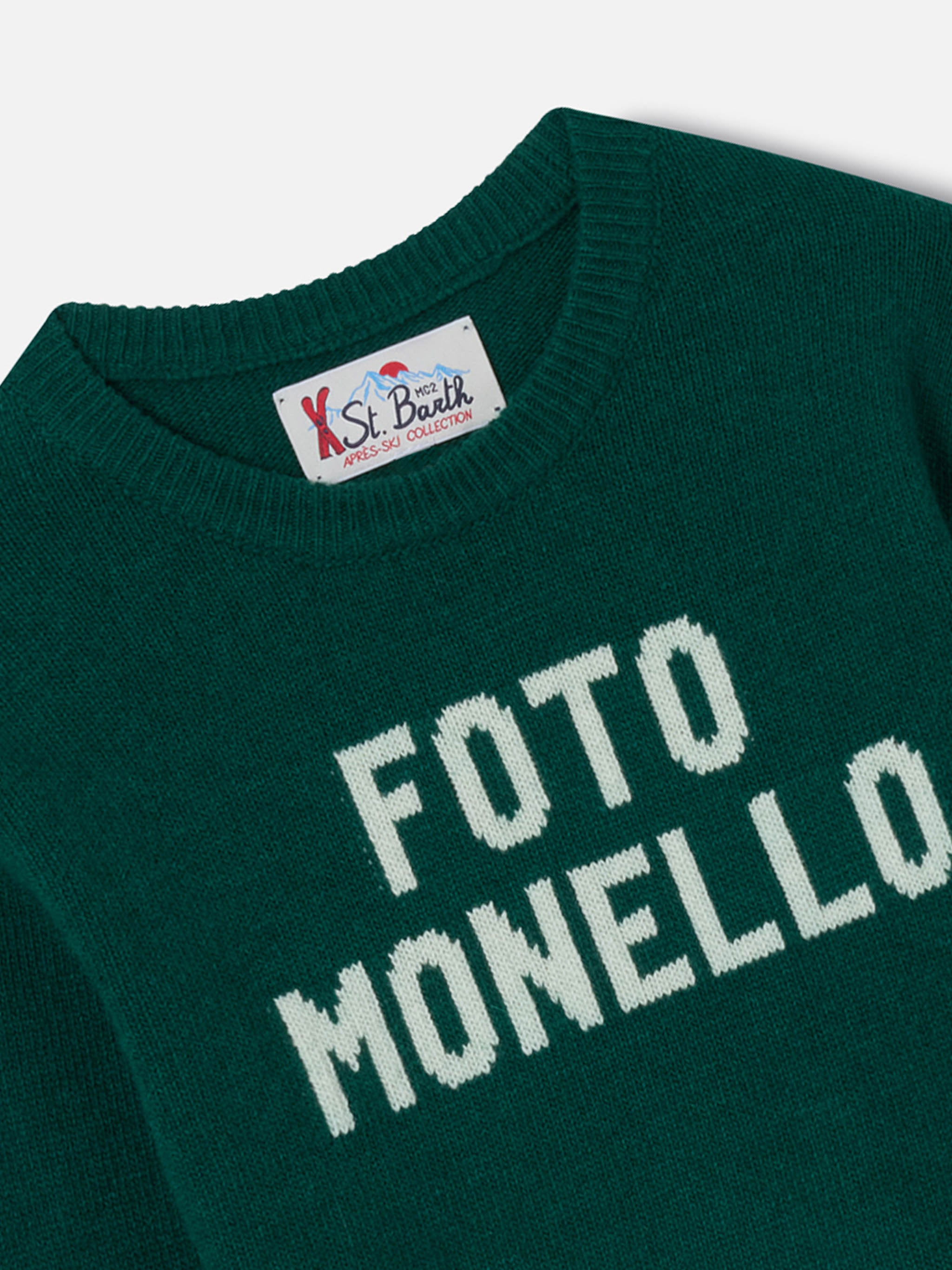 maglia-girocollo-mc2-saint-barth-douglas-verde-con-intarsio-foto-monello image 2