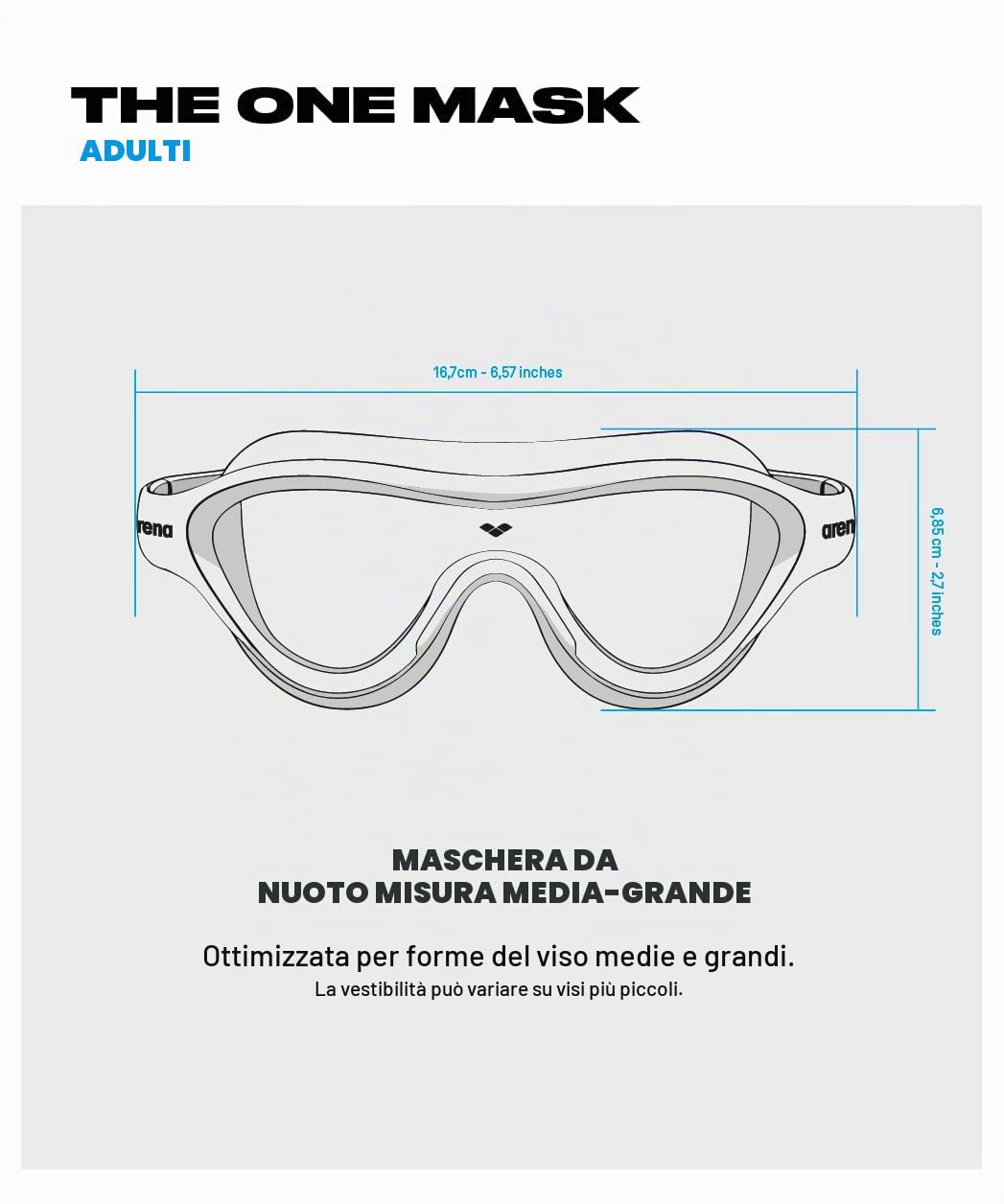 arena-the-one-mask-mirror-maschera-nuoto-unisex-adulto-lenti-scure image 4