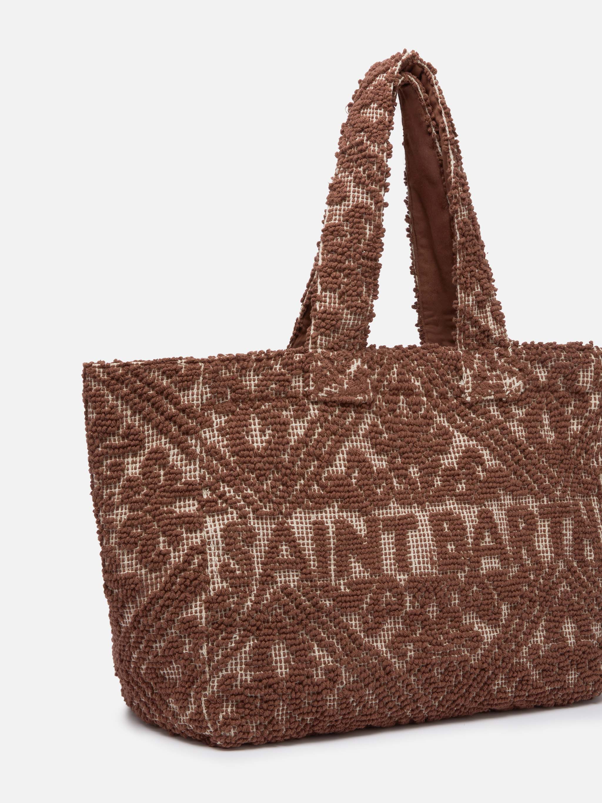 mc2-saint-barth-vanity-tufting-cotton-tote-bag-marrone-tufb0001 image 3