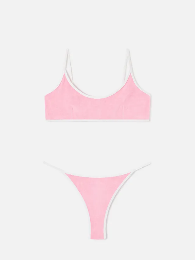 mc2-saint-barth-bikini-juliane-string-rosa-effetto-spugna-con-piping-bianco-spec image 1