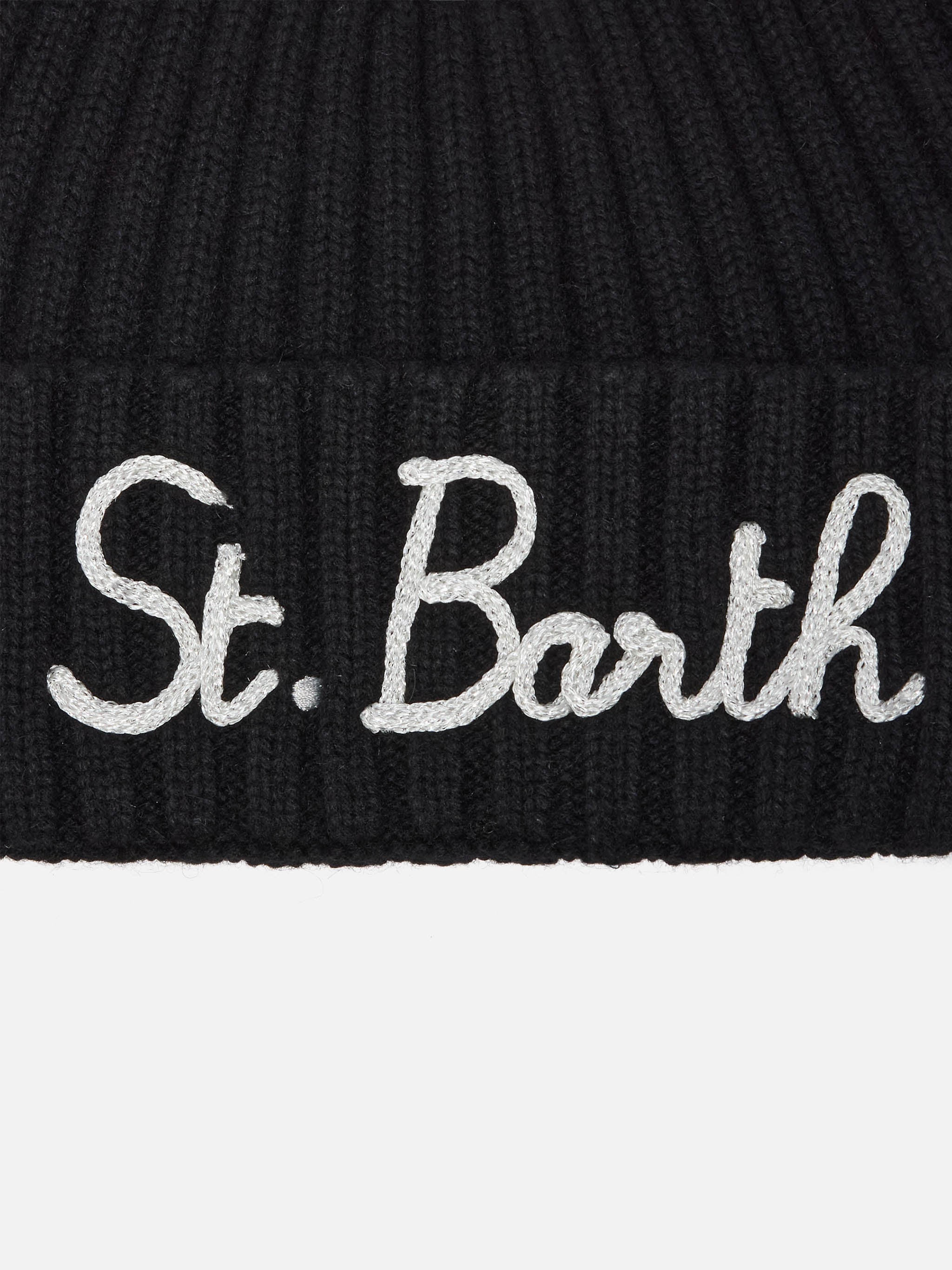 mc2-saint-barth-berretto-wengen-nero-pompon-berretto-misto-cashmere image 2