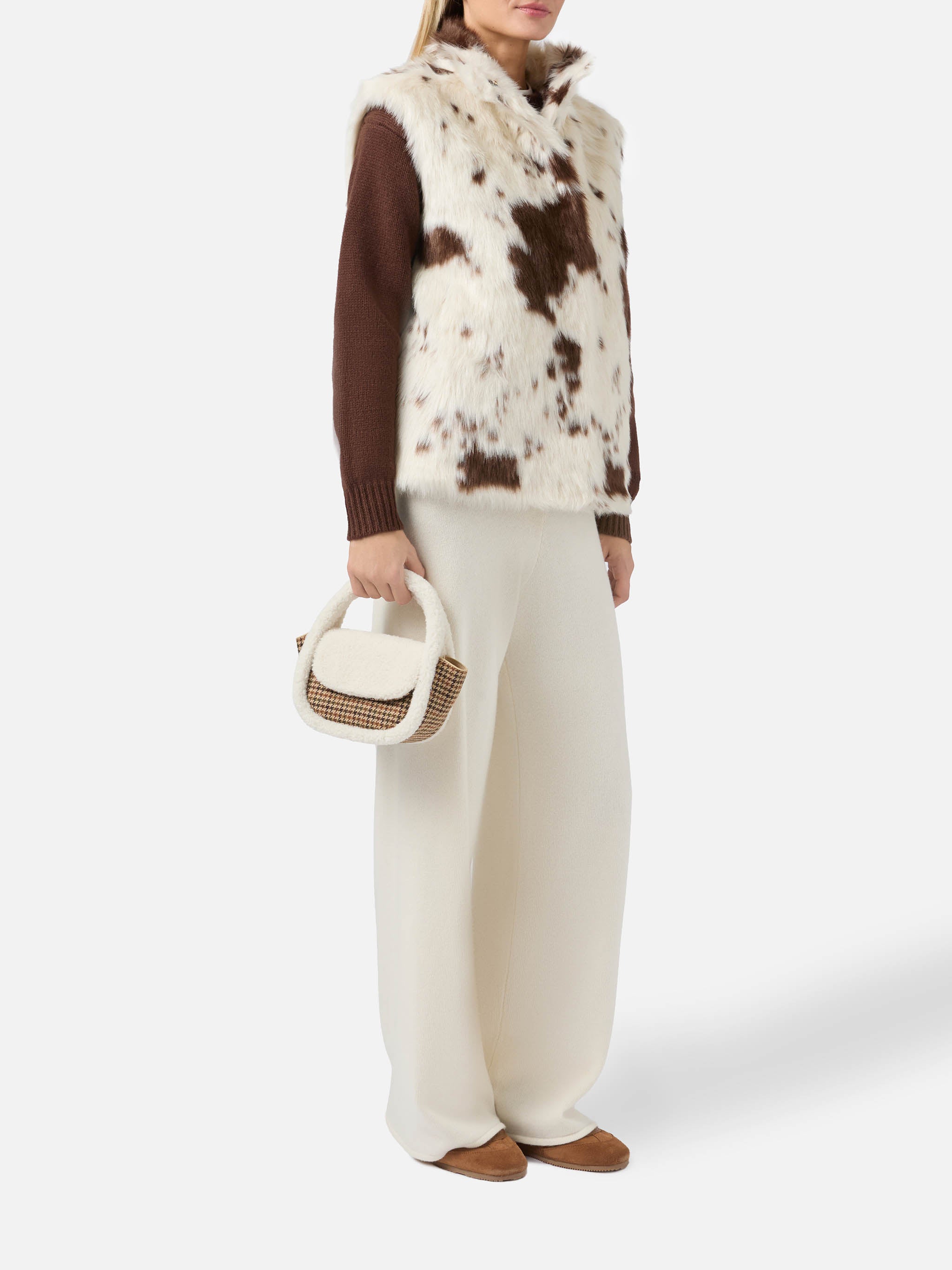 mc2-saint-barth-borsa-gilda-mutton-gild003-pied-de-poule-con-shearling image 2