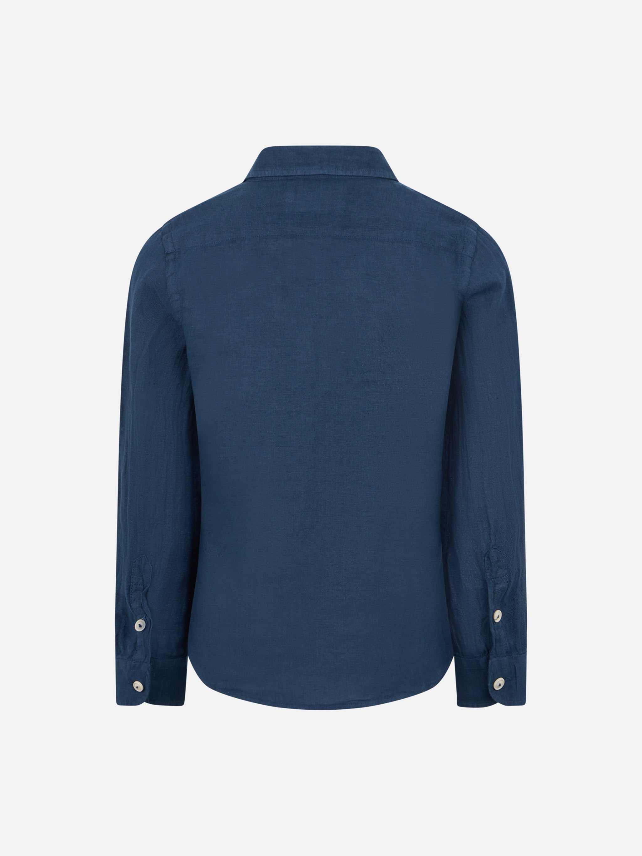 mc2-saint-barth-agnes-camicia-bambino-lino-blu-navy image 2