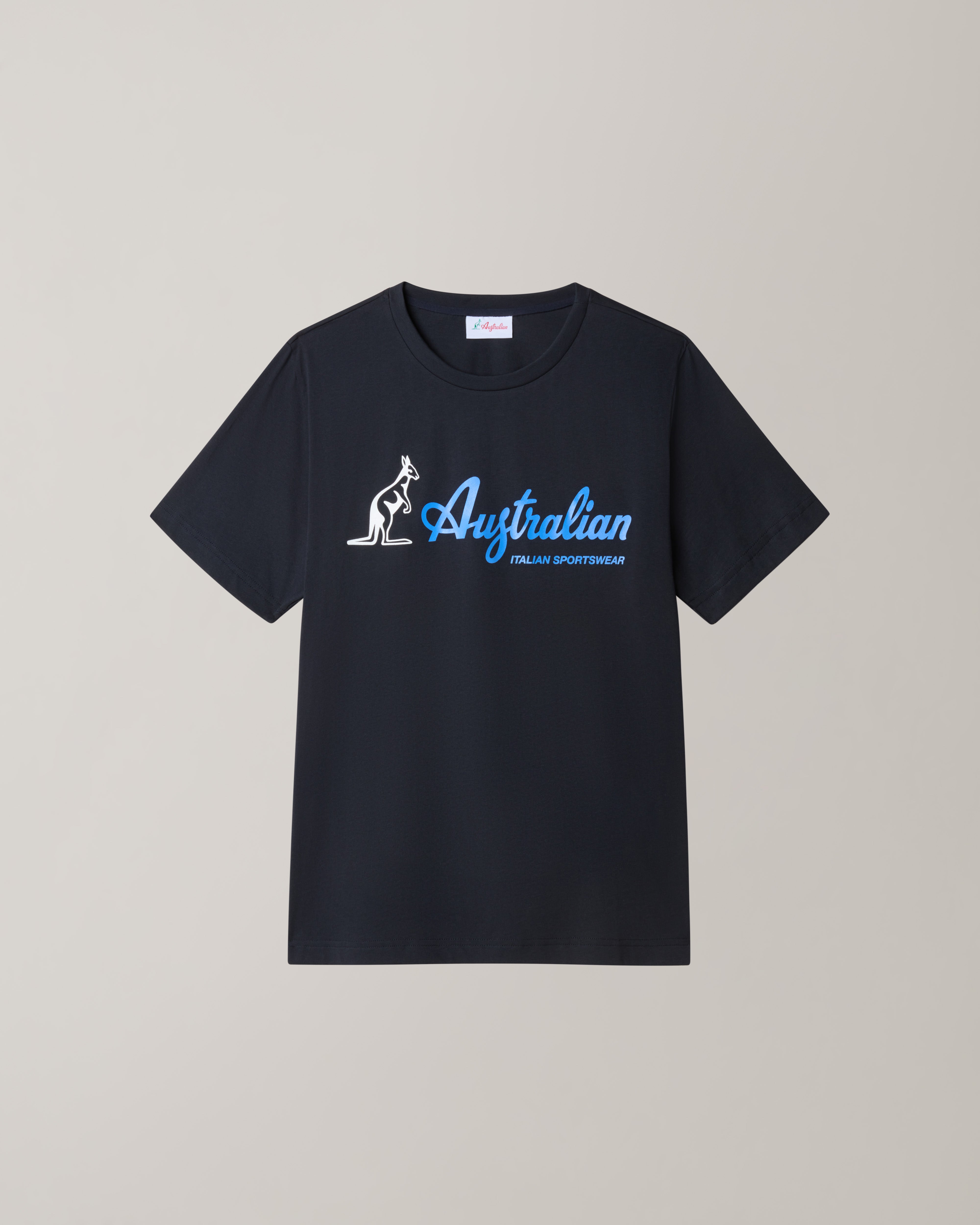 australian-big-logo-t-shirt-maglia-cotone-blu-navy-regular-fit image 5
