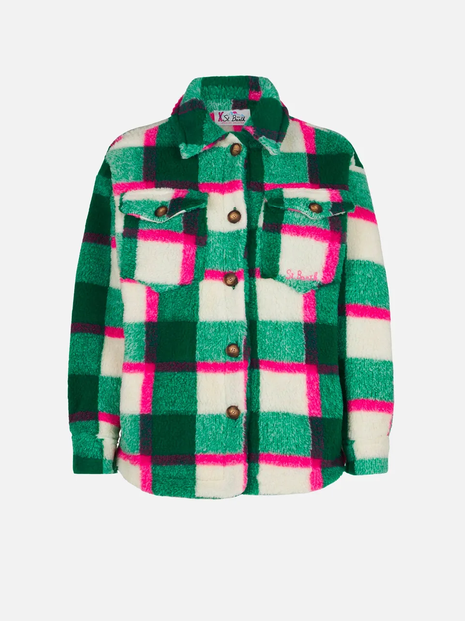 mc2-saint-barth-sovracamicia-girl-in-sherpa-stampa-tartan-multicolore image 1