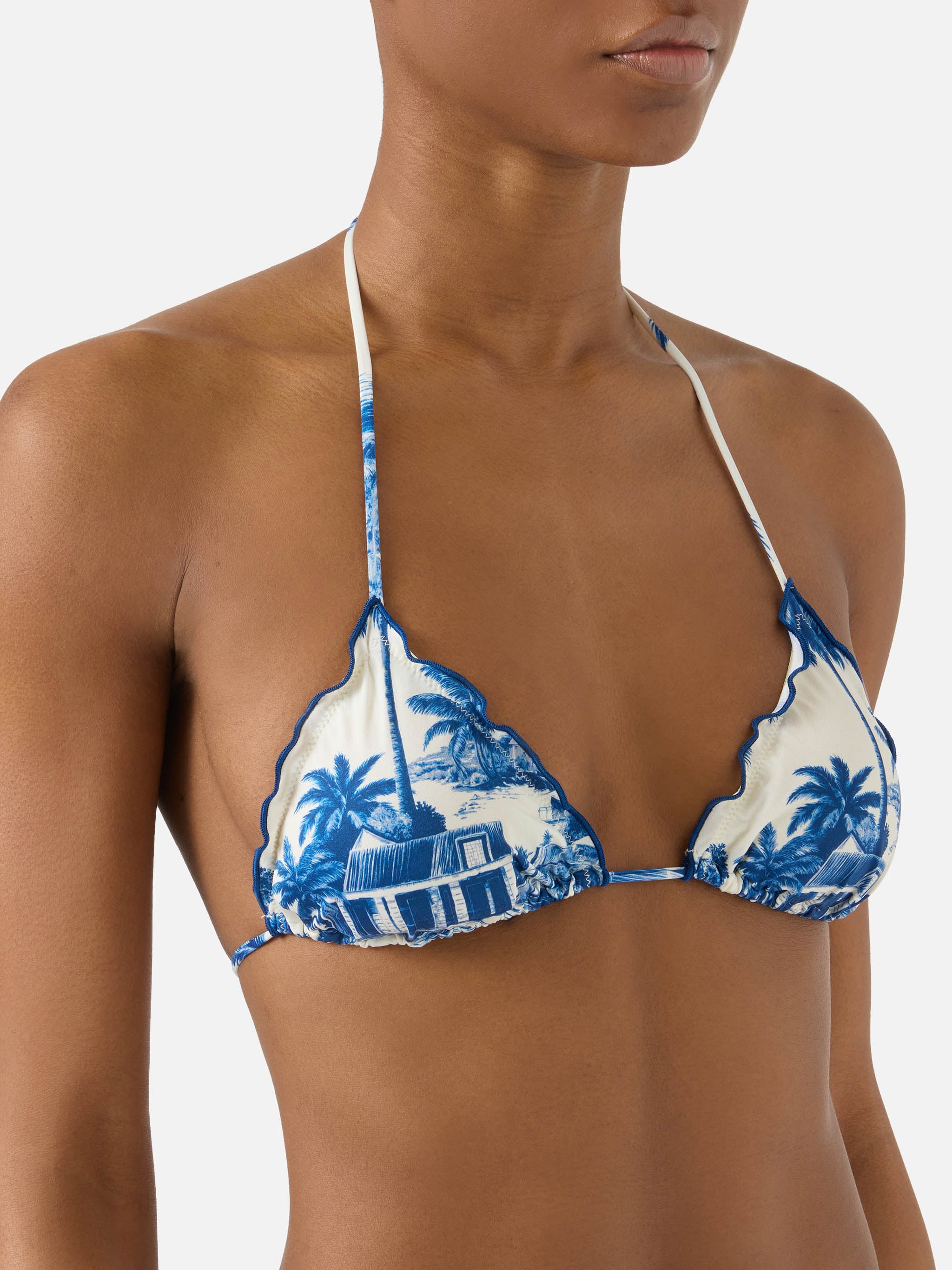 mc2-saint-barth-bikini-sarius-triangolo-donna-toile-de-jouy-blu-special-edition image 3
