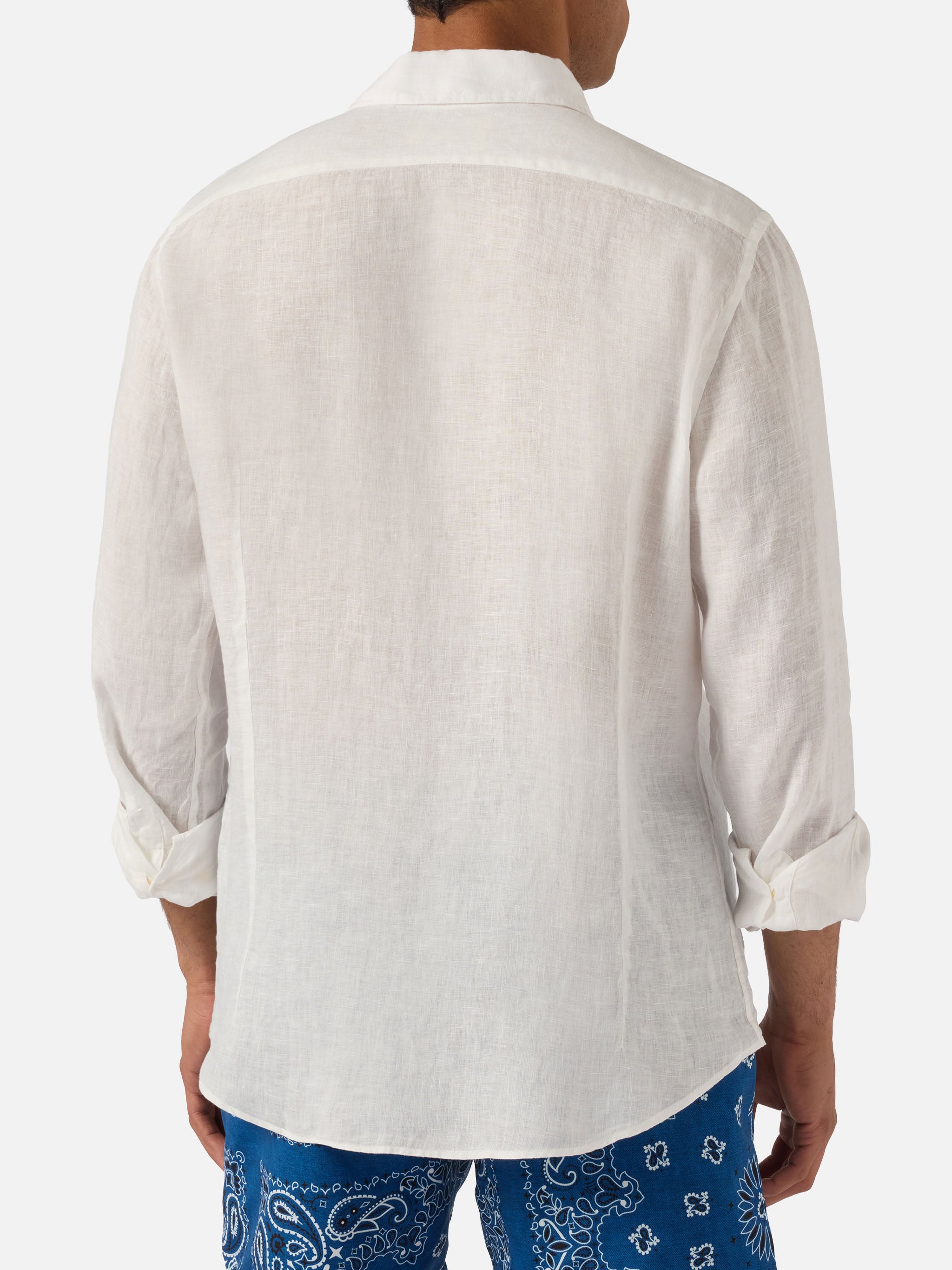mc2-saint-barth-pamplona-camicia-uomo-in-lino-bianco-tinta-unita image 5