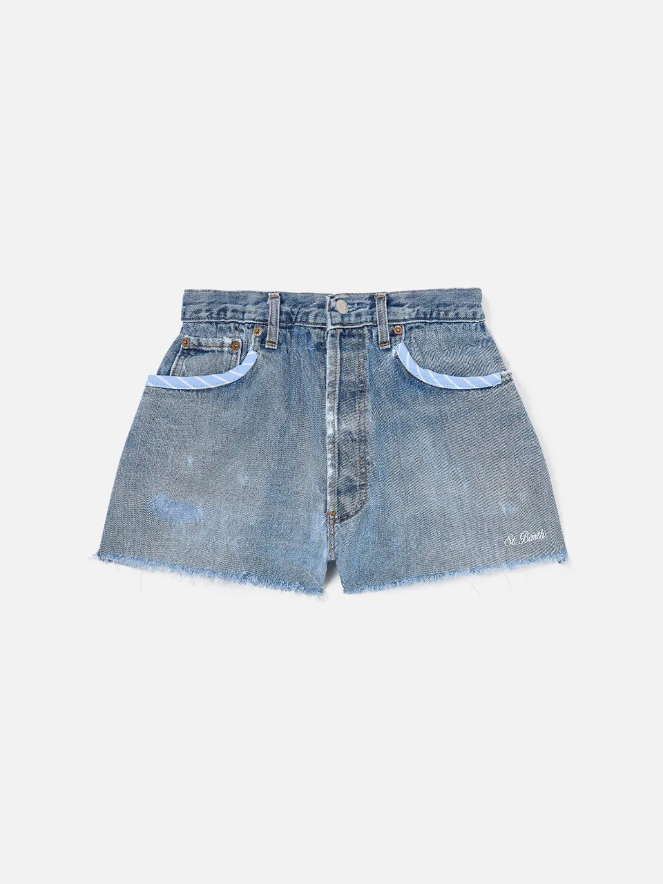 mc2-saint-barth-arizona-shorts-denim-donna-con-cintura-a-righe image 1