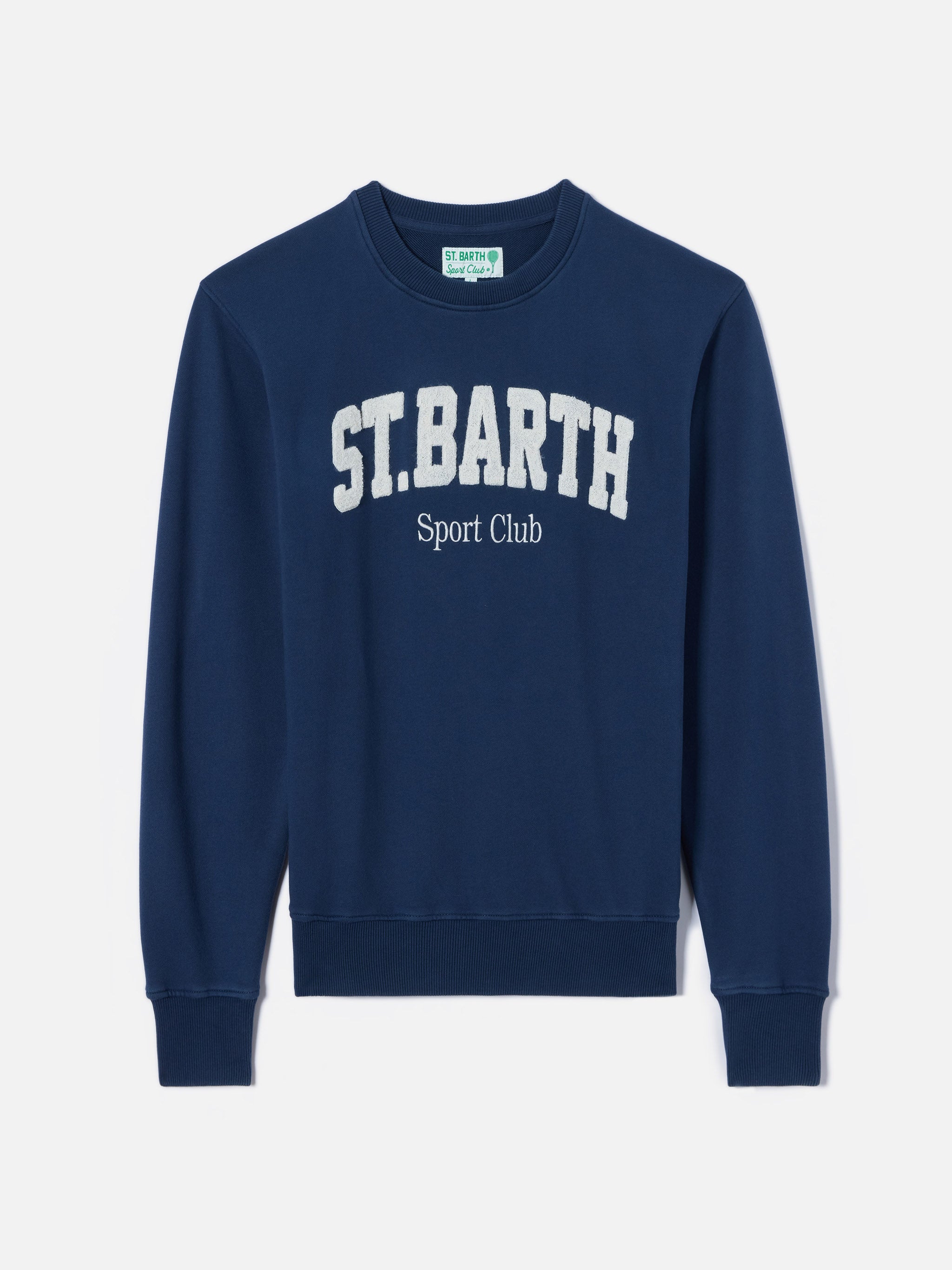 mc2-saint-barth-felpa-ponza-uomo-blu-navy-cotone-logo-sport-club image 4