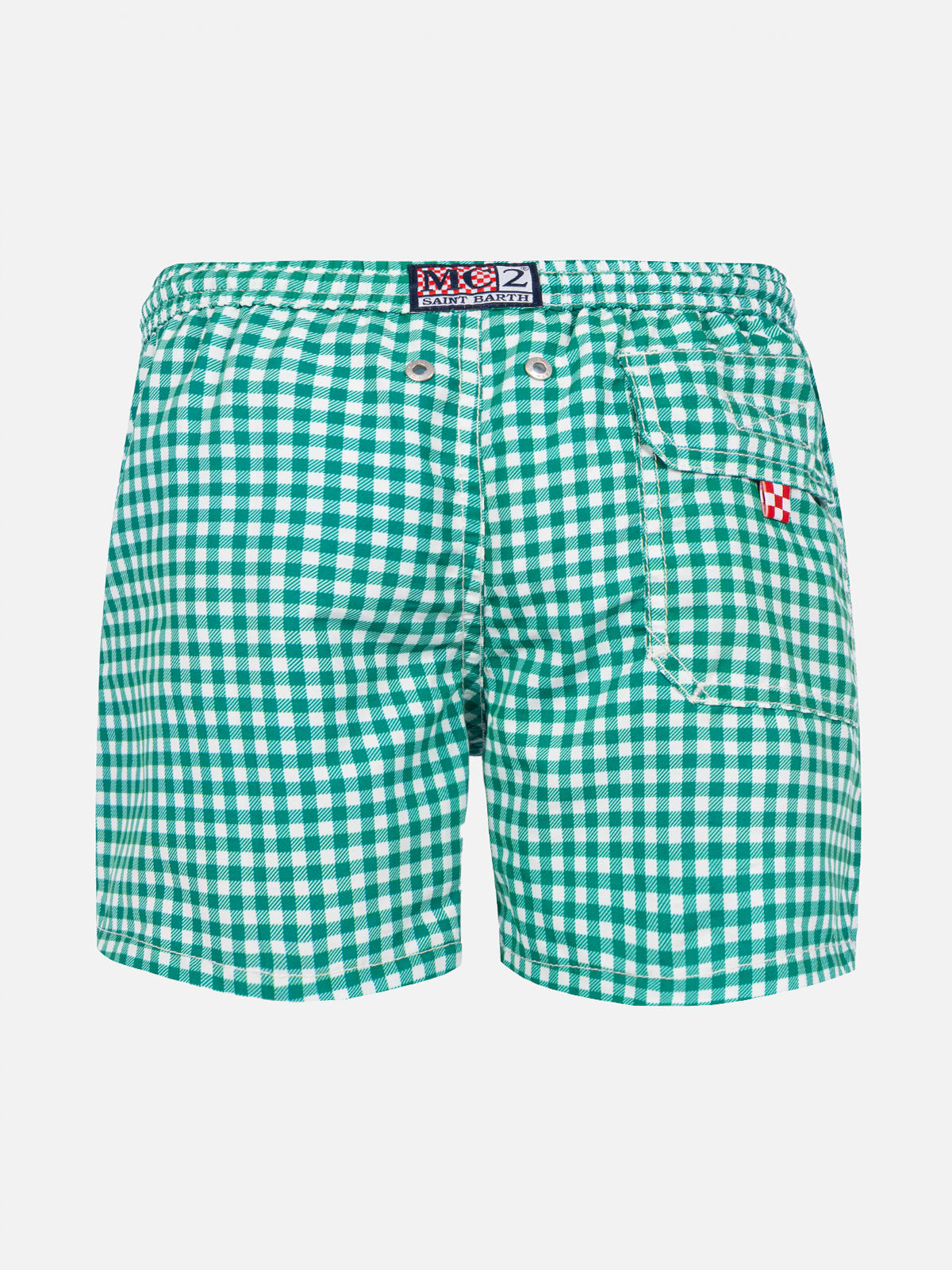 mc2-saint-barth-costume-da-bagno-bambino-stampa-vichy-verde-bianco-con-bordino-a image 4