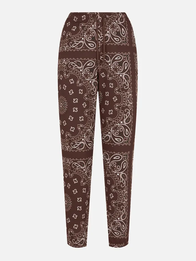 mc2-saint-barth-pantalone-donna-in-felpa-con-stampa-bandana-marrone-100-caldo-pi image 1