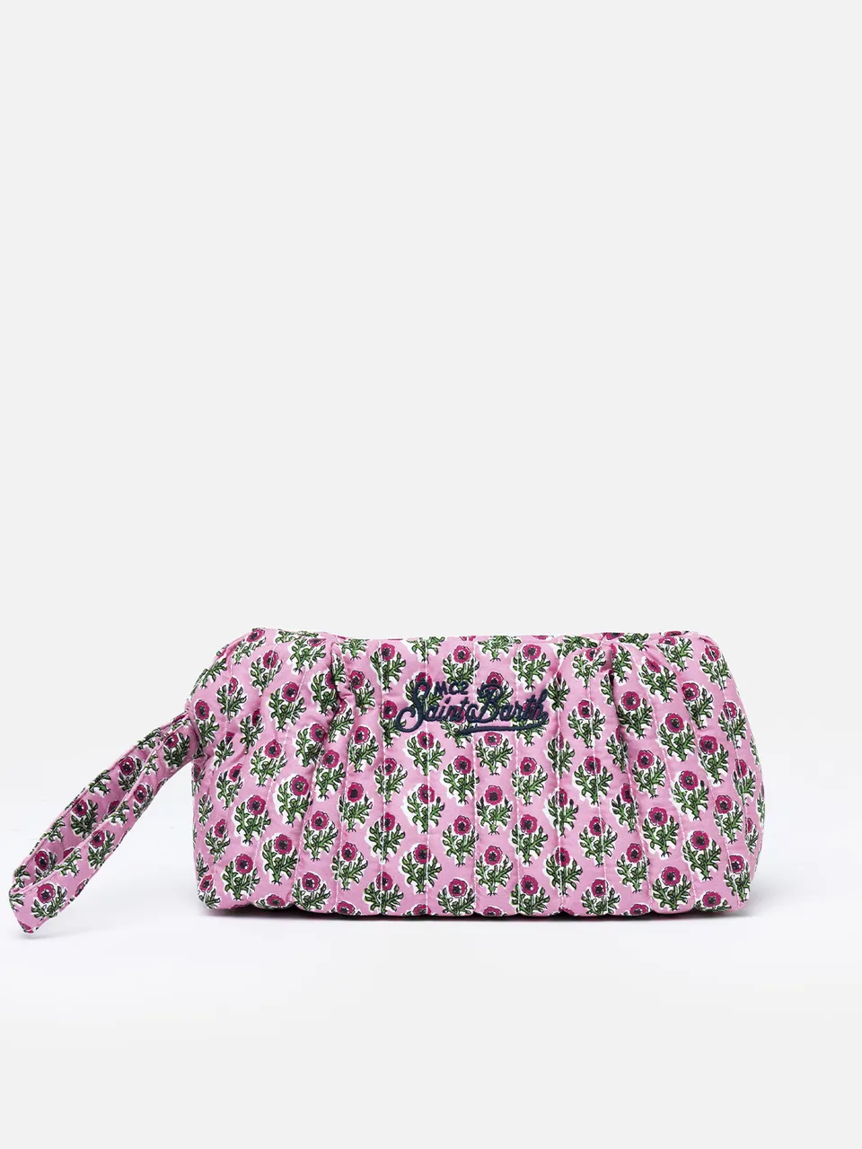 mc2-saint-barth-pochette-piccola-trapuntata-rosa-con-patch-floreale image 1