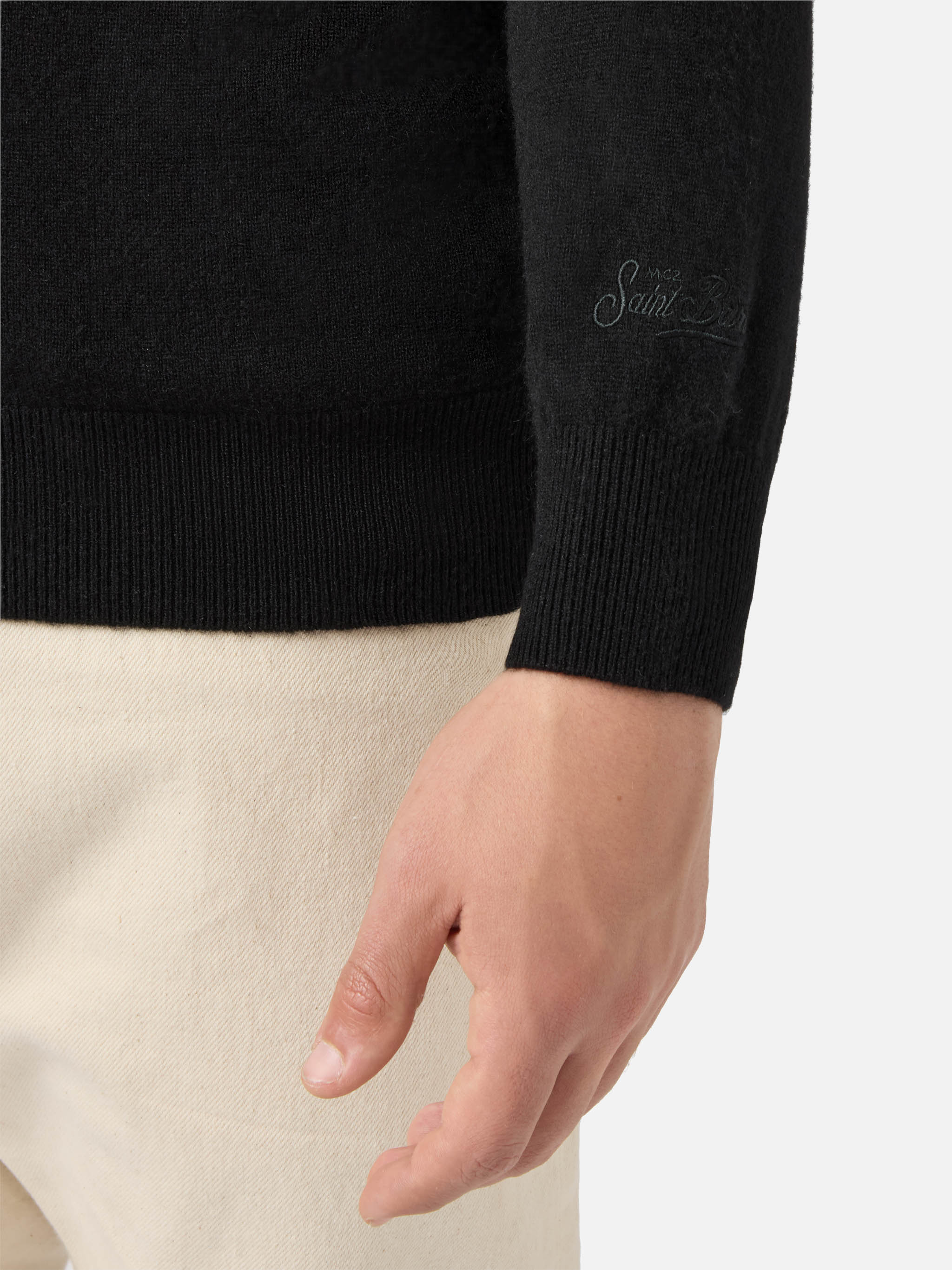 mc2-saint-barth-regent-maglione-uomo-100-cashmere-nero image 4