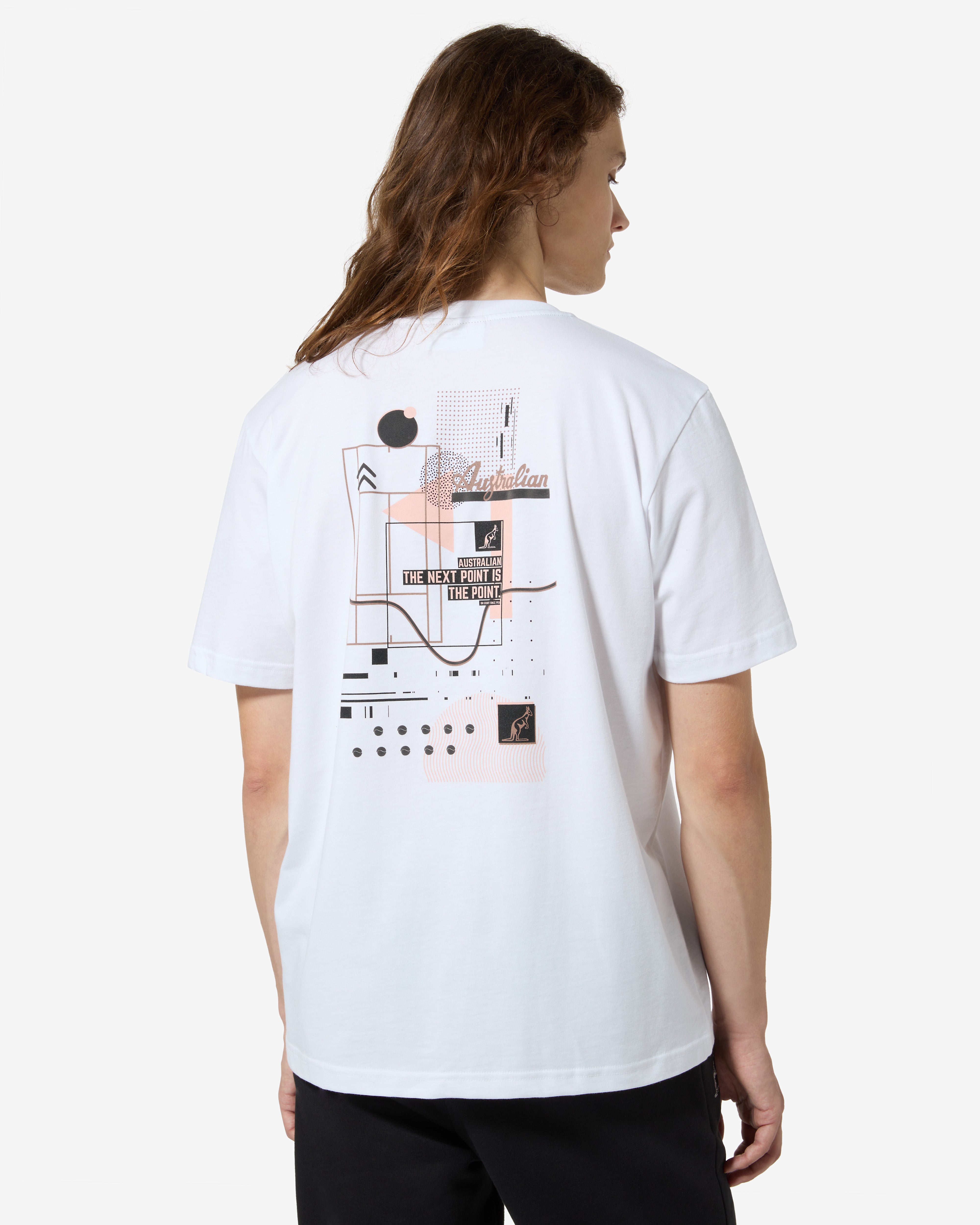 australian-league-pinkangoo-t-shirt-cotone-bianco-stampa-fronte-retro image 5