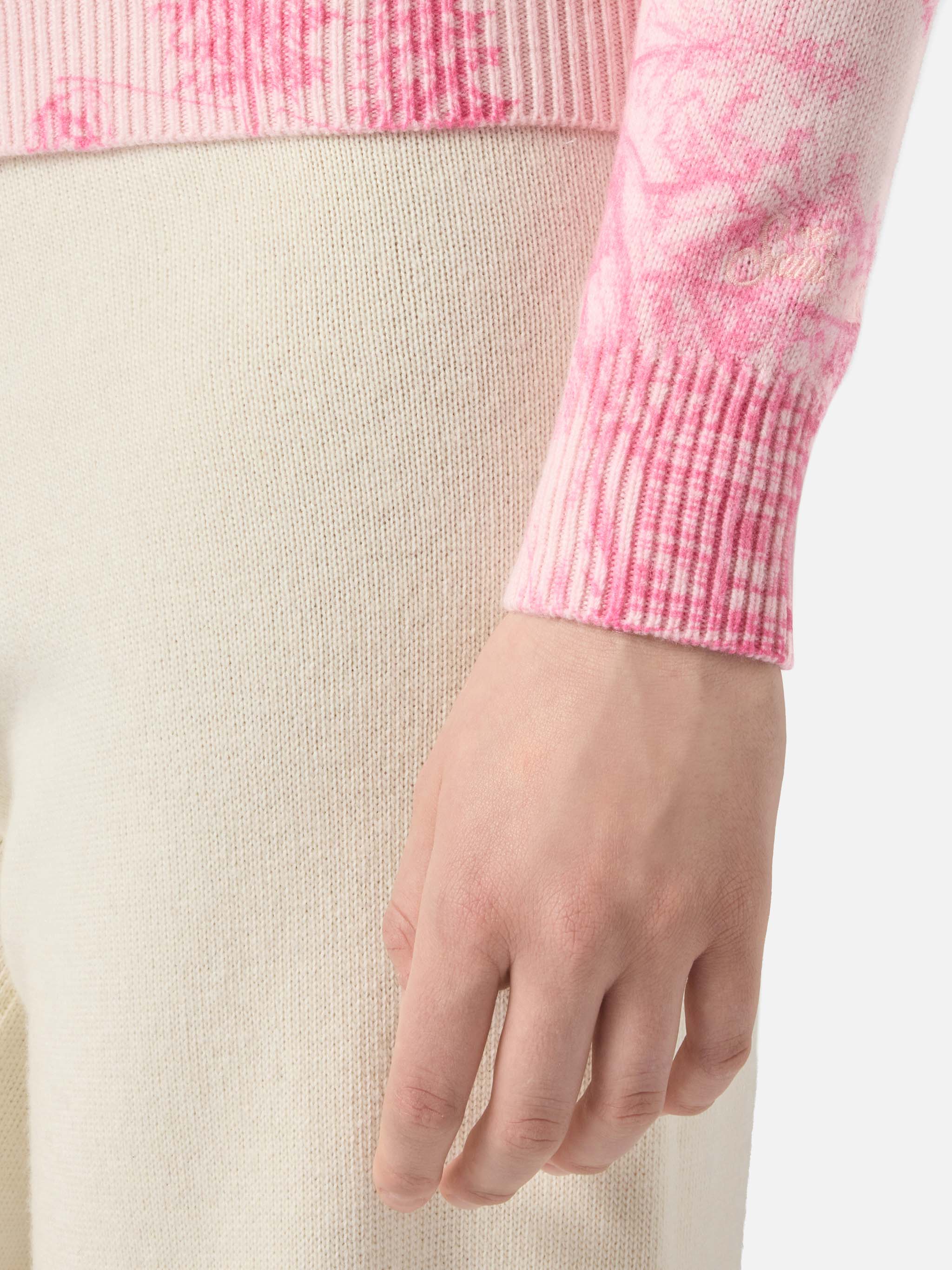 mc2-saint-barth-maglione-new-queen-donna-rosa-con-stampa-e-ricamo-chalet image 4