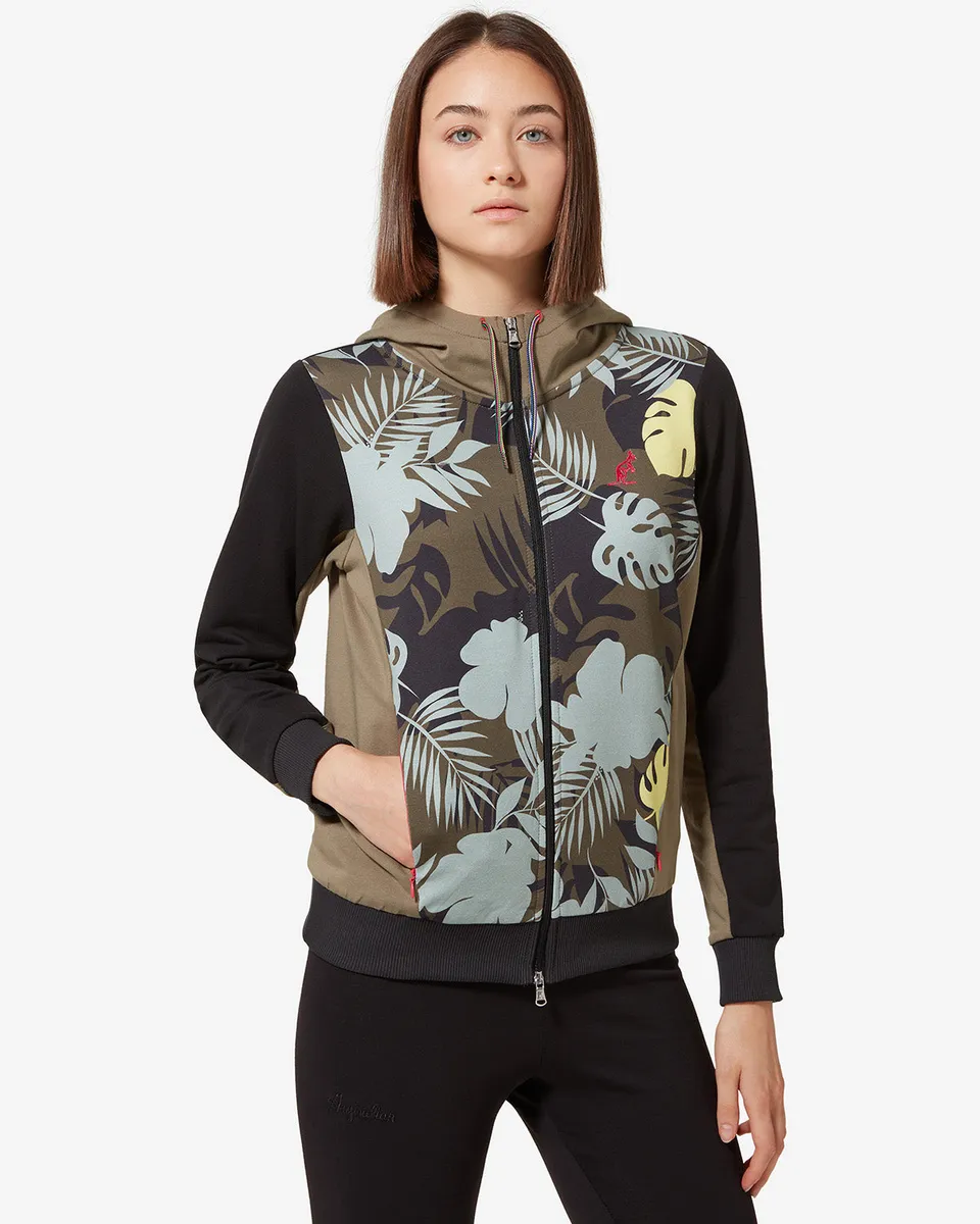 australian-flowers-insert-giacca-felpa-con-cappuccio-verde-aneto image 1