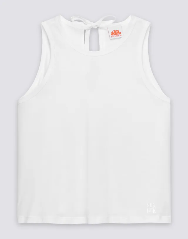 sundek-canotta-donna-crop-boxy-fit-con-laccio-schiena image 1