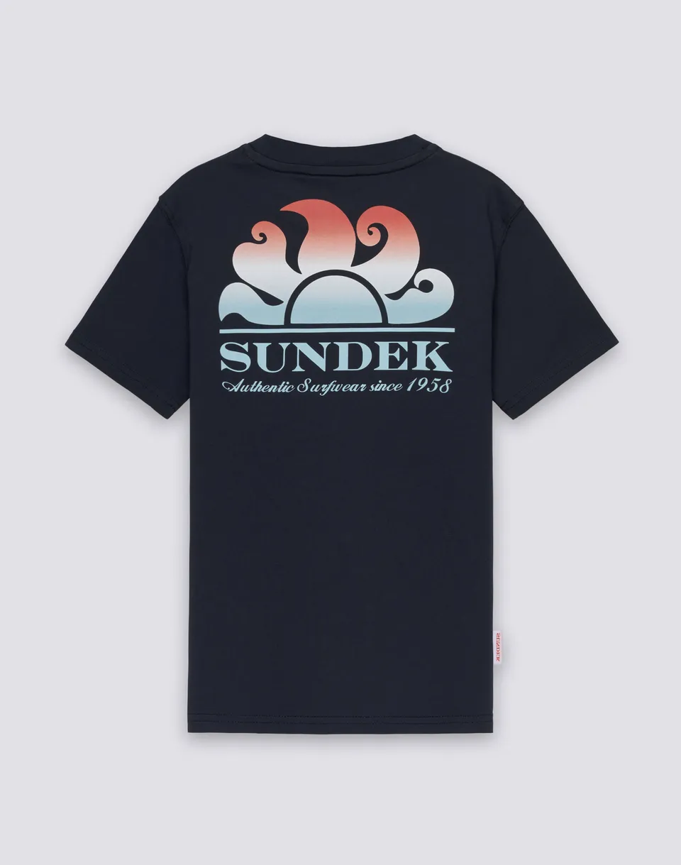 sundek-mini-new-herbert-t-shirt-bambino-con-logo-shaded-e-taschino image 1