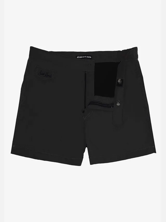 mc2-saint-barth-harrys-costume-mare-uomo-nero-corto-con-zip image 1