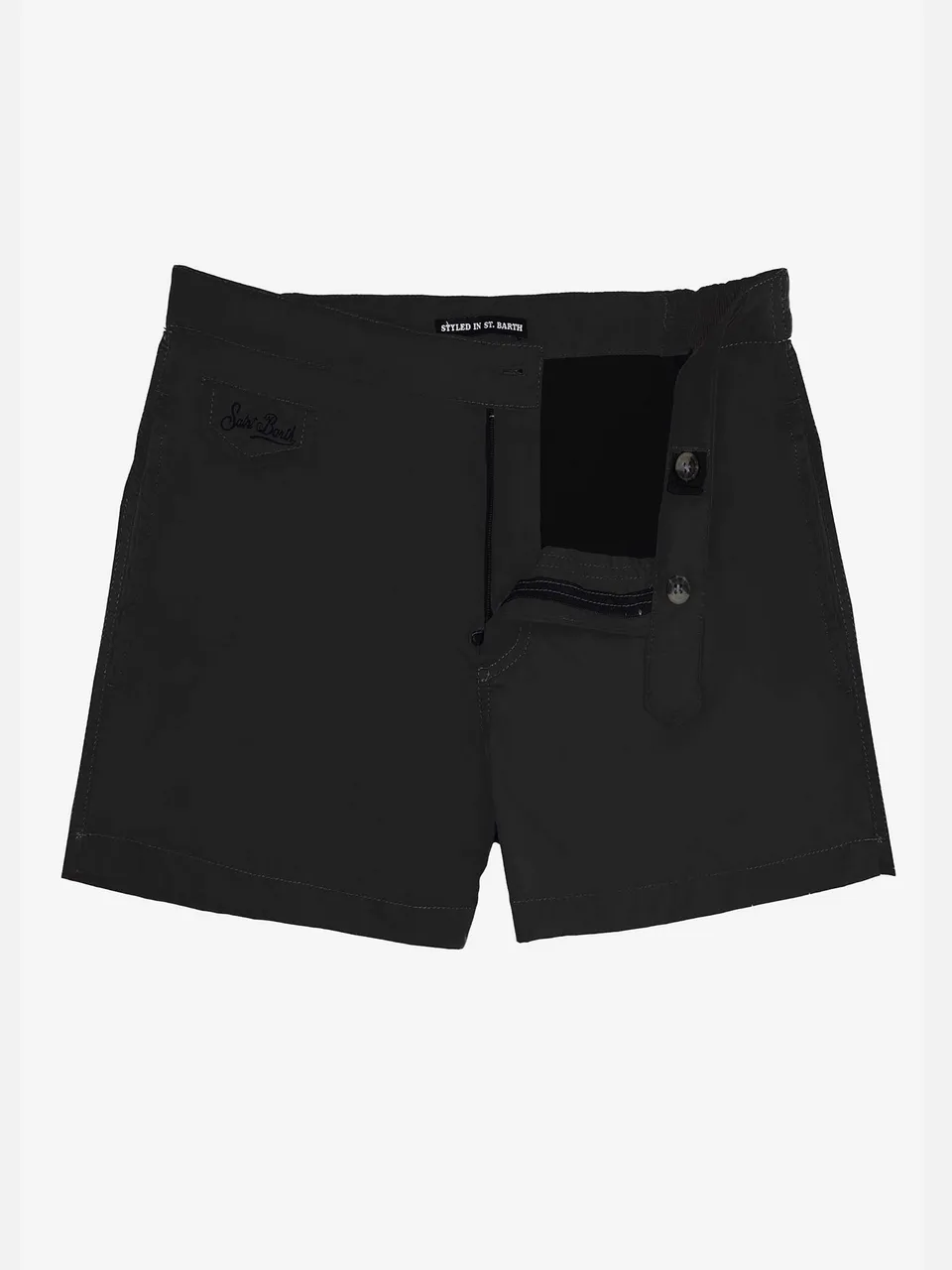 mc2-saint-barth-harrys-costume-mare-uomo-nero-corto-con-zip image 1