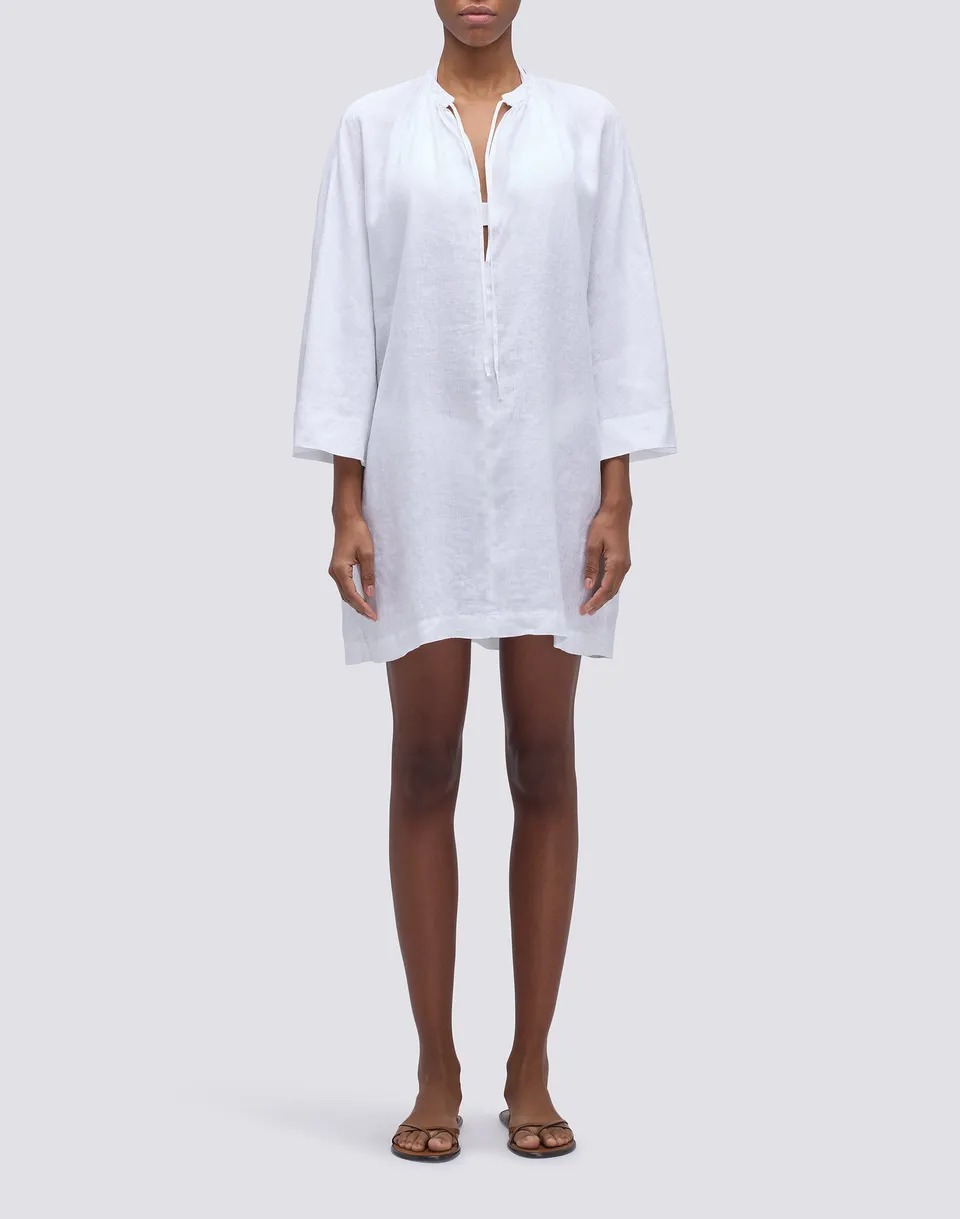 sundek-abito-corto-in-lino-donna-collo-coreana-gw882drli500 image 1