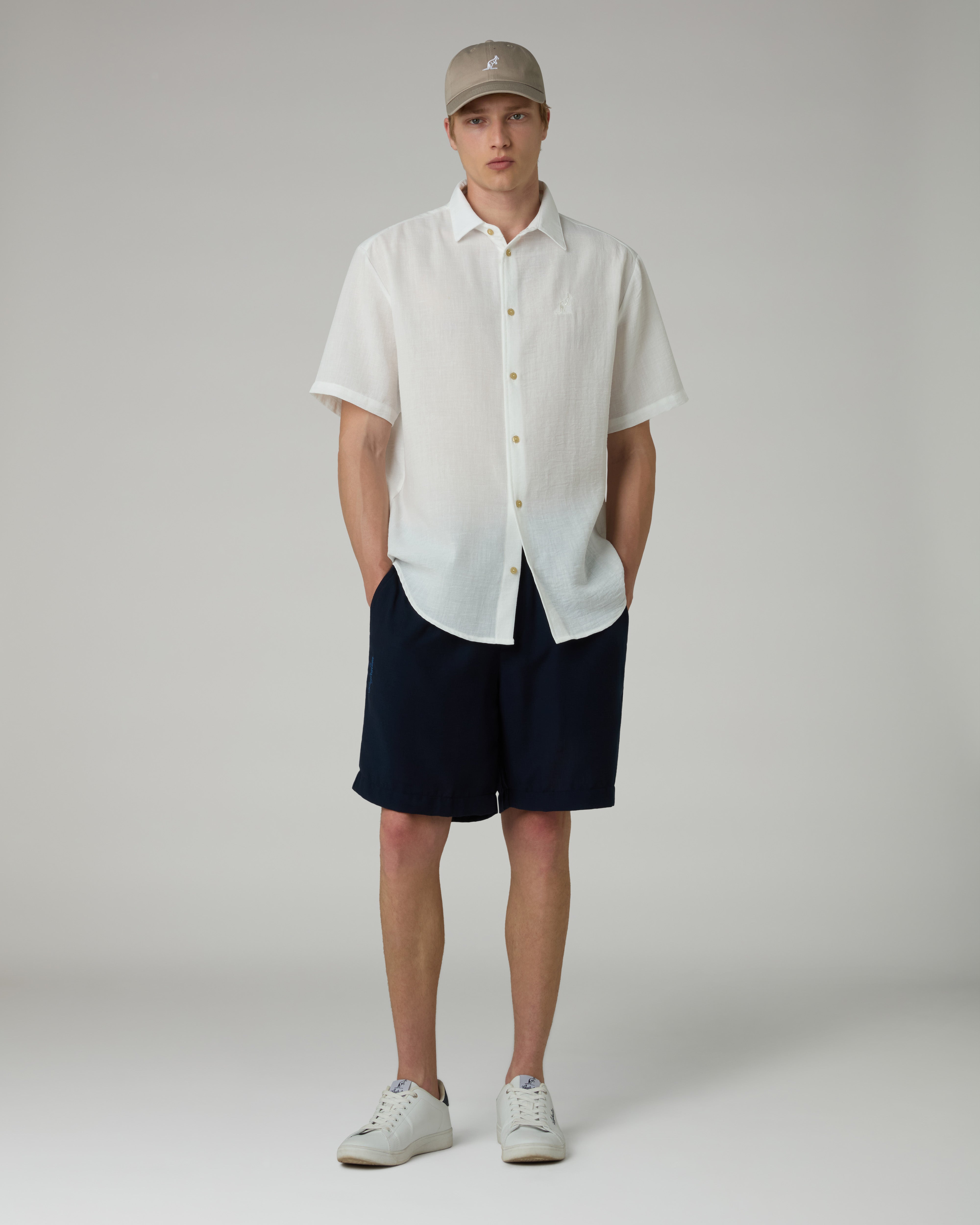 australian-doric-shirt-camicia-canvas-latte-manica-corta image 2