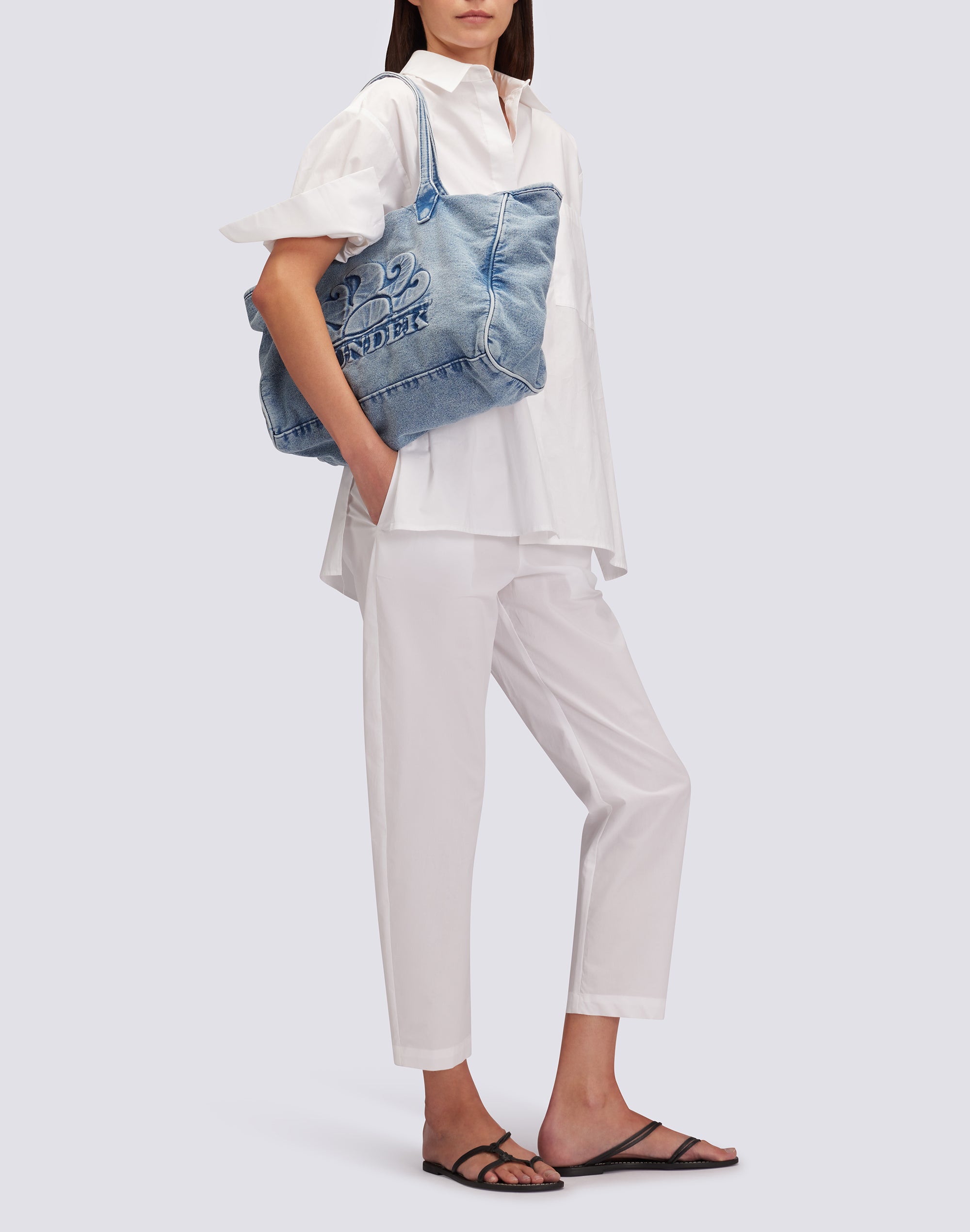 sundek-pantaloni-lunghi-in-popeline-donna-regular-a-sigaretta image 1