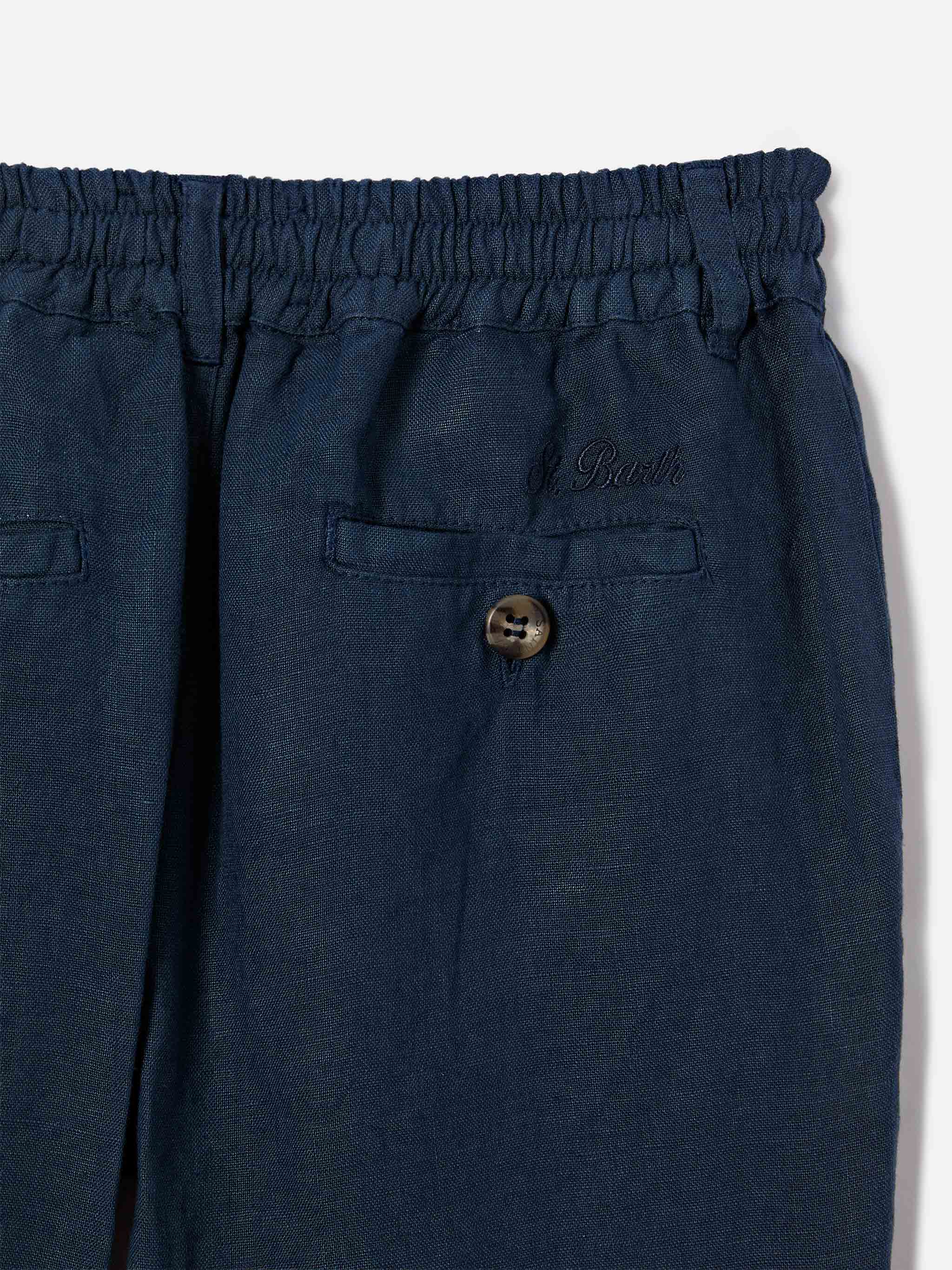 mc2-saint-barth-ischia-jr-shorts-bambino-lino-blu-navy image 3