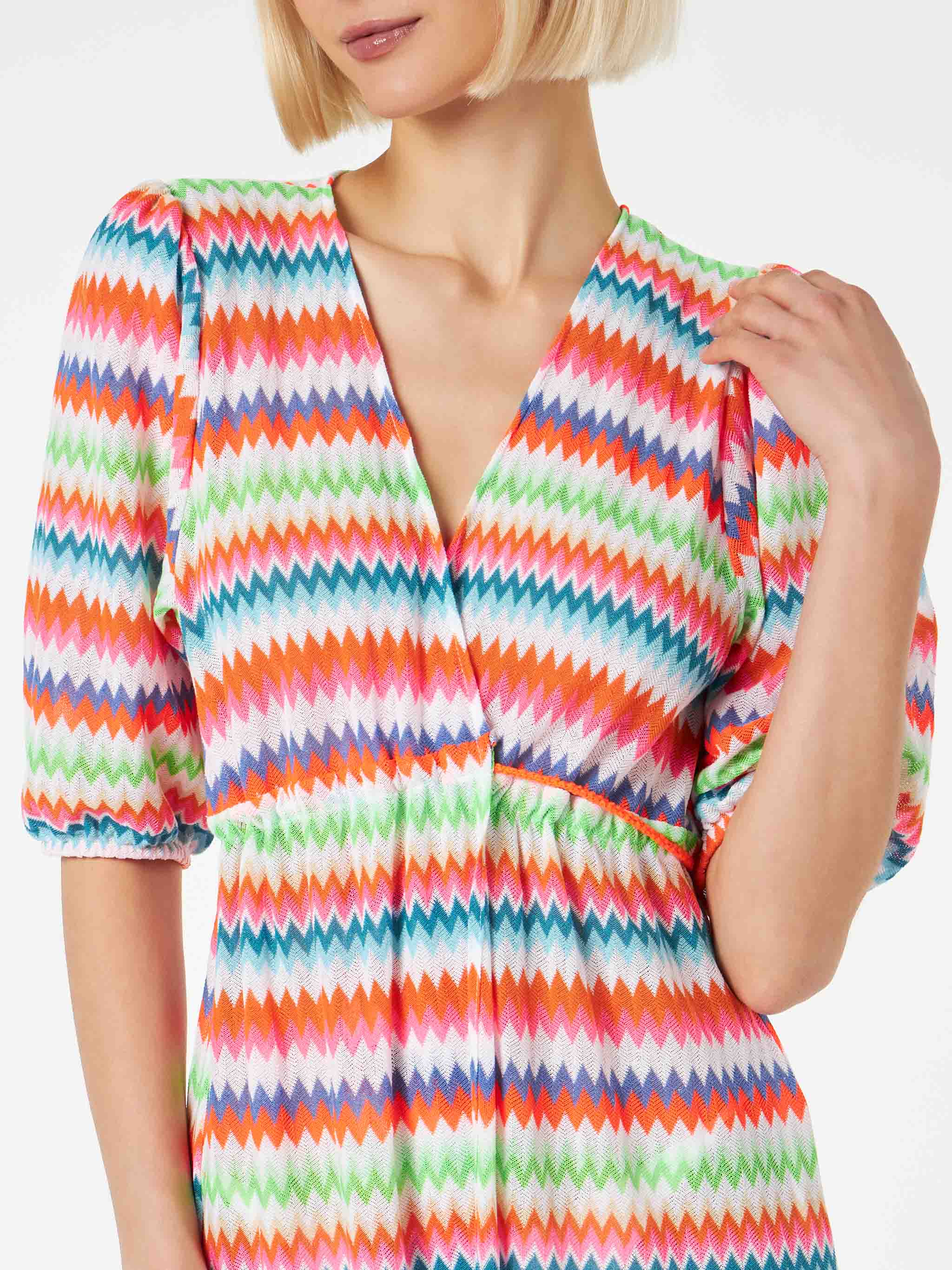 mc2-saint-barth-abito-lungo-da-spiaggia-in-maglia-chevron-multicolor image 2