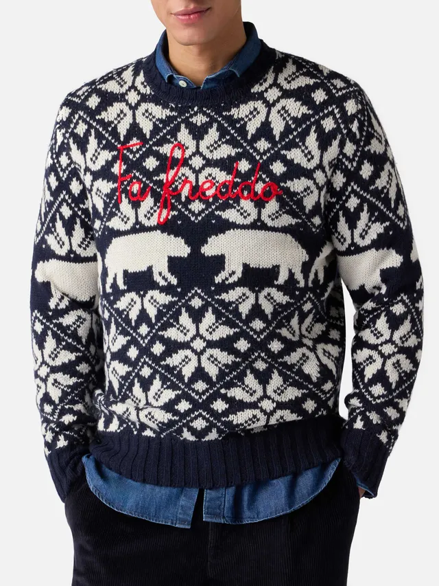 mc2-saint-barth-maglia-bombardino-uomo-misto-cashmere-blu-navy-motivo-norvegese image 1