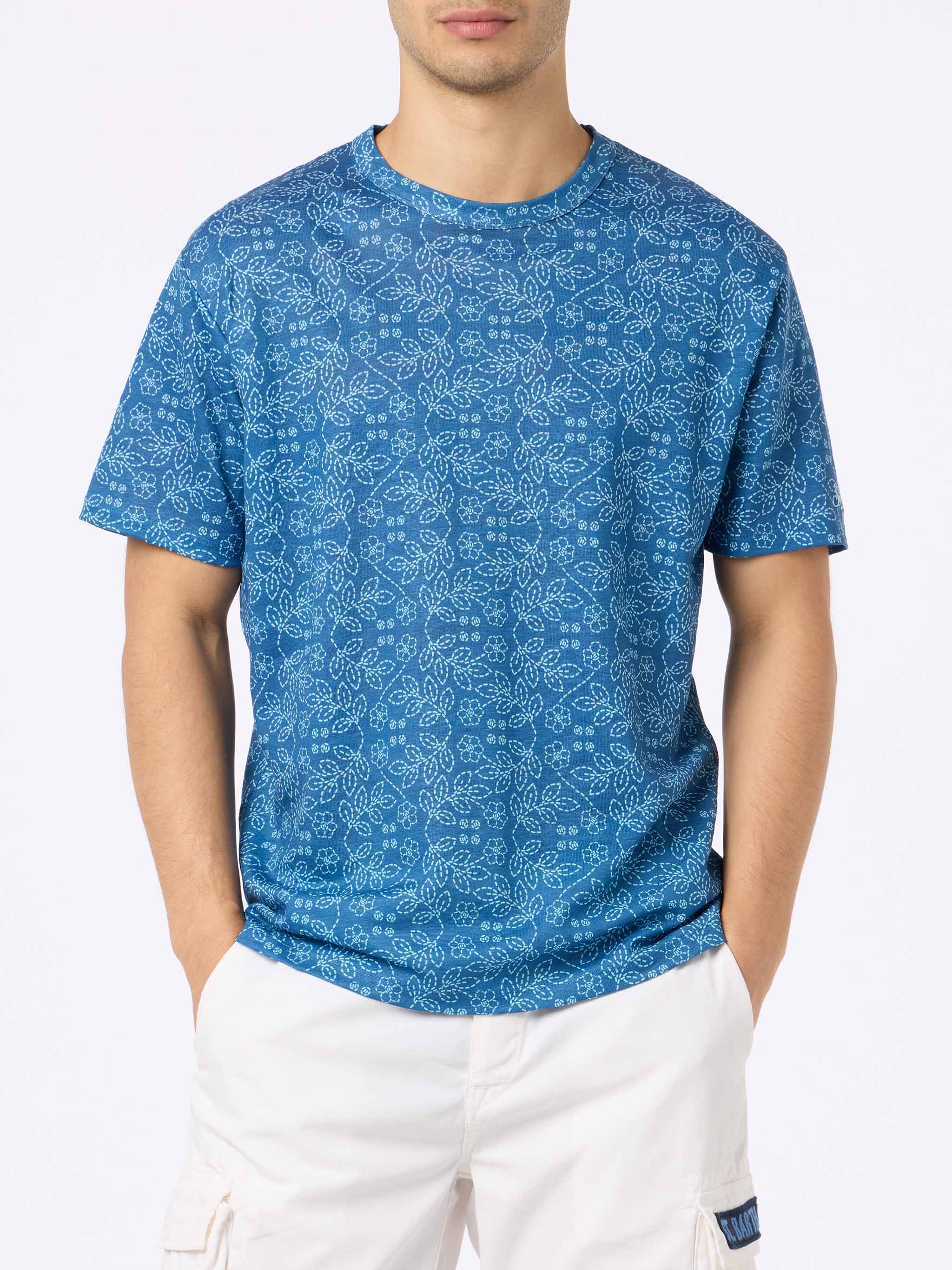 mc2-saint-barth-ecstasea-t-shirt-uomo-in-lino-jersey-blu-sashiko image 3