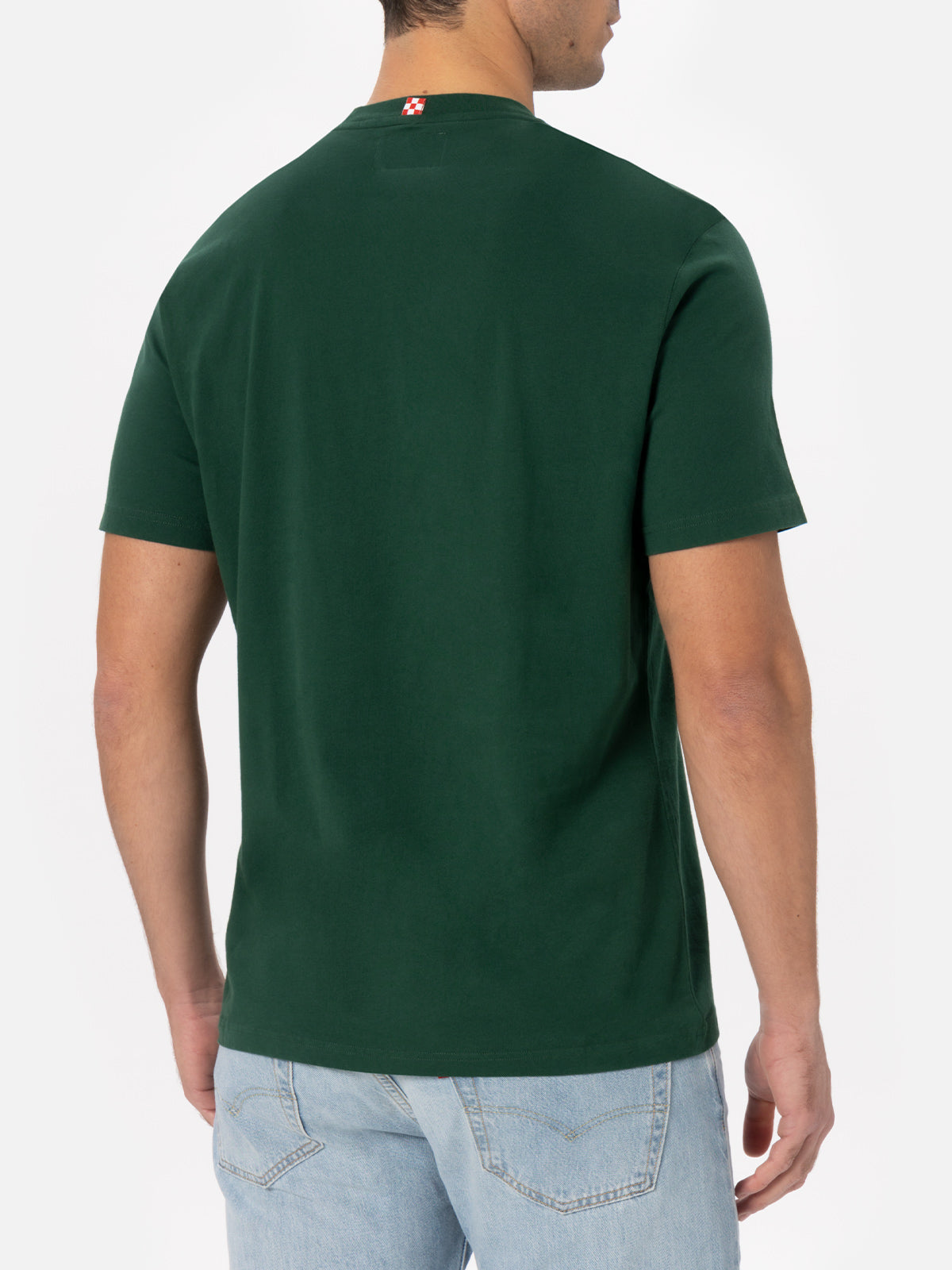 t-shirt-mc2-saint-barth-arnott-da-uomo-in-cotone-pesante-verde-british-tinta-uni image 4