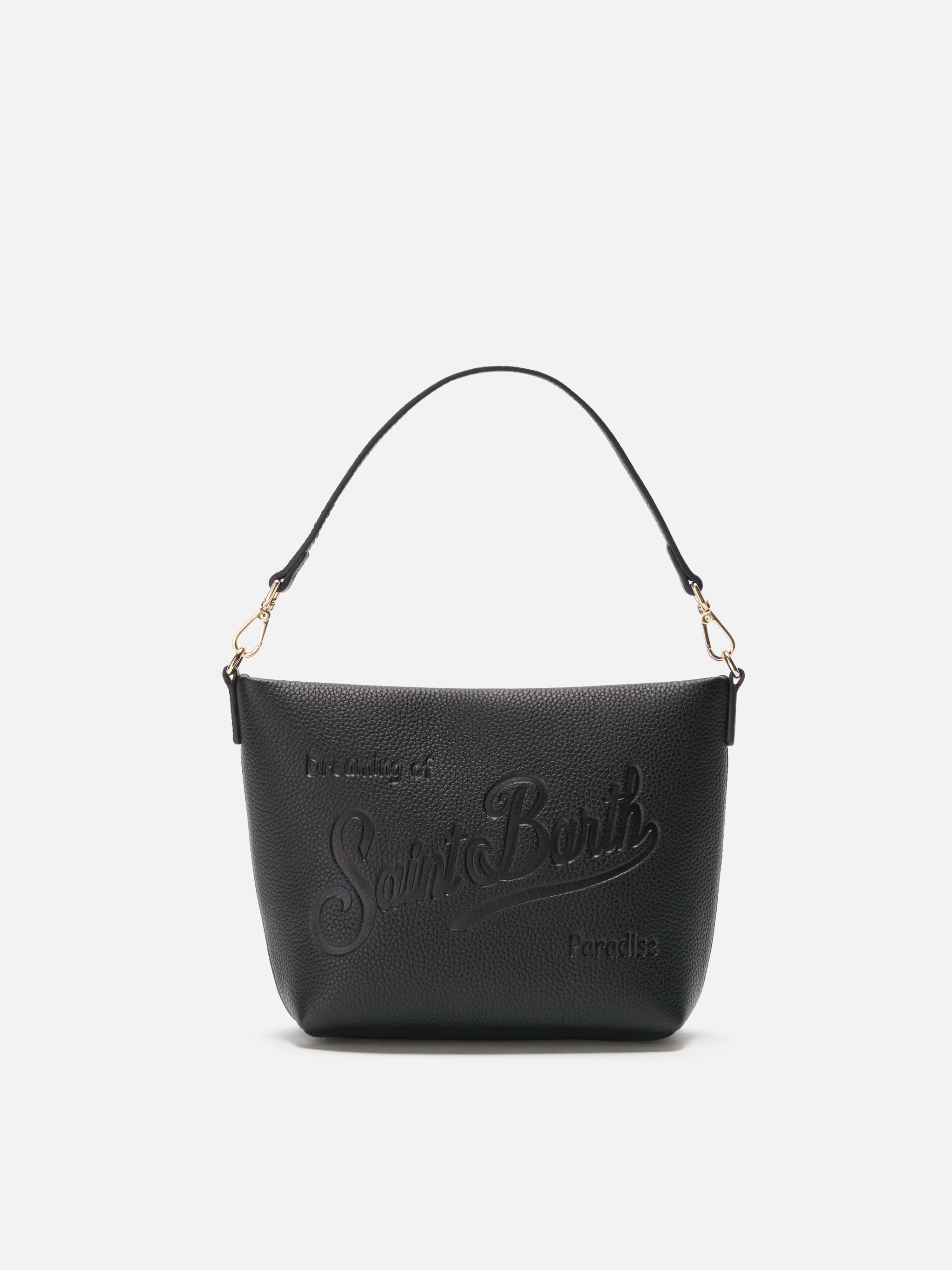 mc2-saint-barth-aline-bag-borsa-a-spalla-donna-in-pelle-martellata-nera image 1