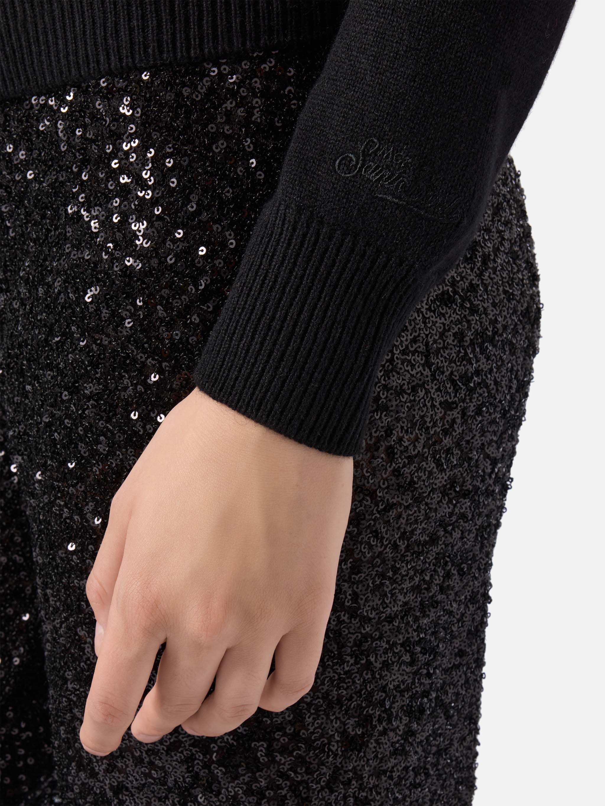 mc2-saint-barth-maglione-new-queen-donna-in-misto-cashmere-nero-brillante-strass image 3